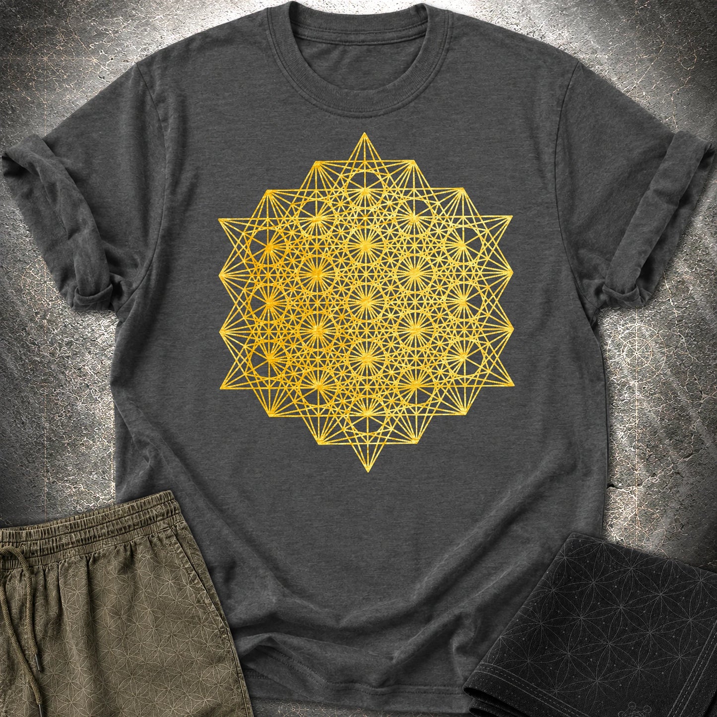 64 Tetrahedron T-Shirt - 64 Tetrahedron T-Shirt - Dark Heather Grey