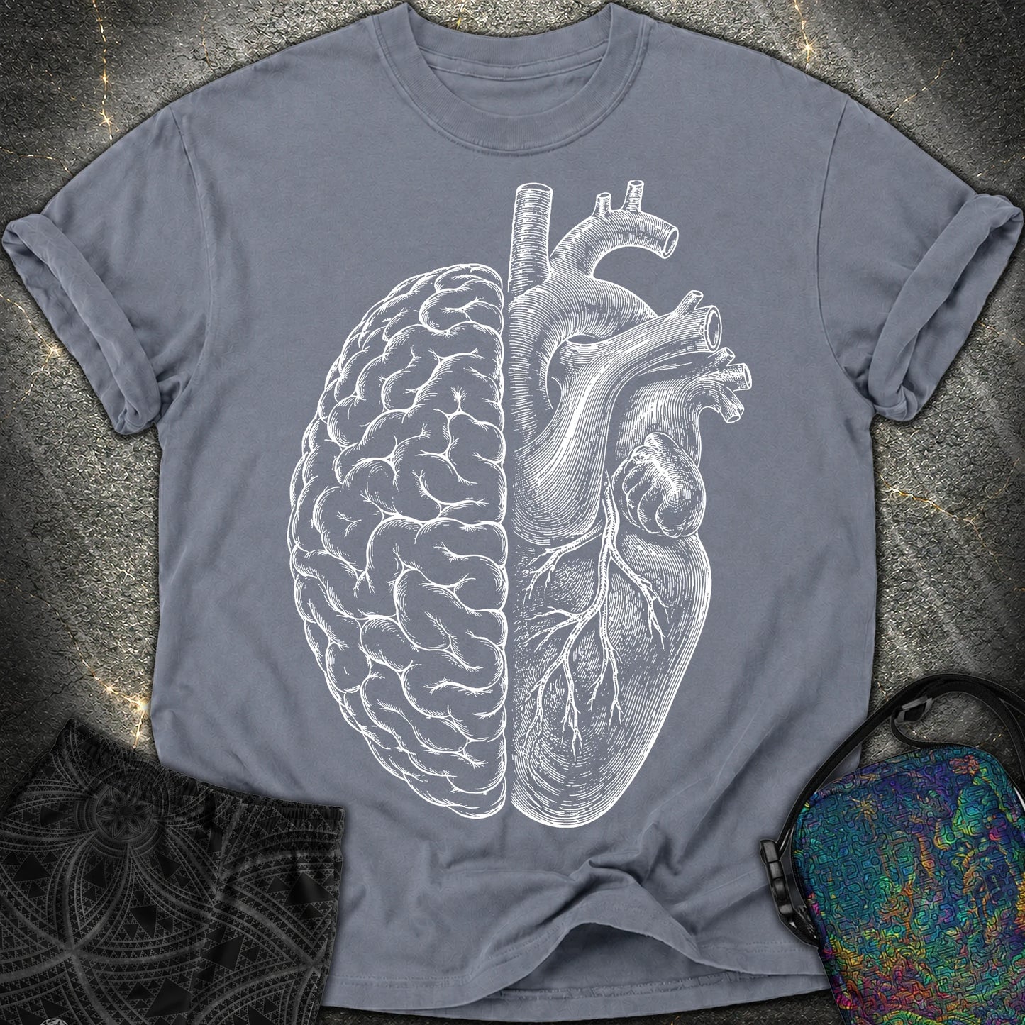 Heart Brain - Heart Brain Comfort T-Shirt - Denim