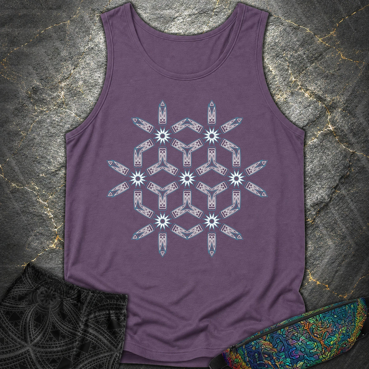 Tribal Geometry - Tribal Geometry Comfort Tank Top - Grape