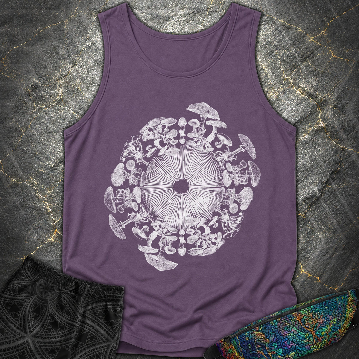 Mushroom Iris - Mushroom Iris Comfort Tank Top - Grape