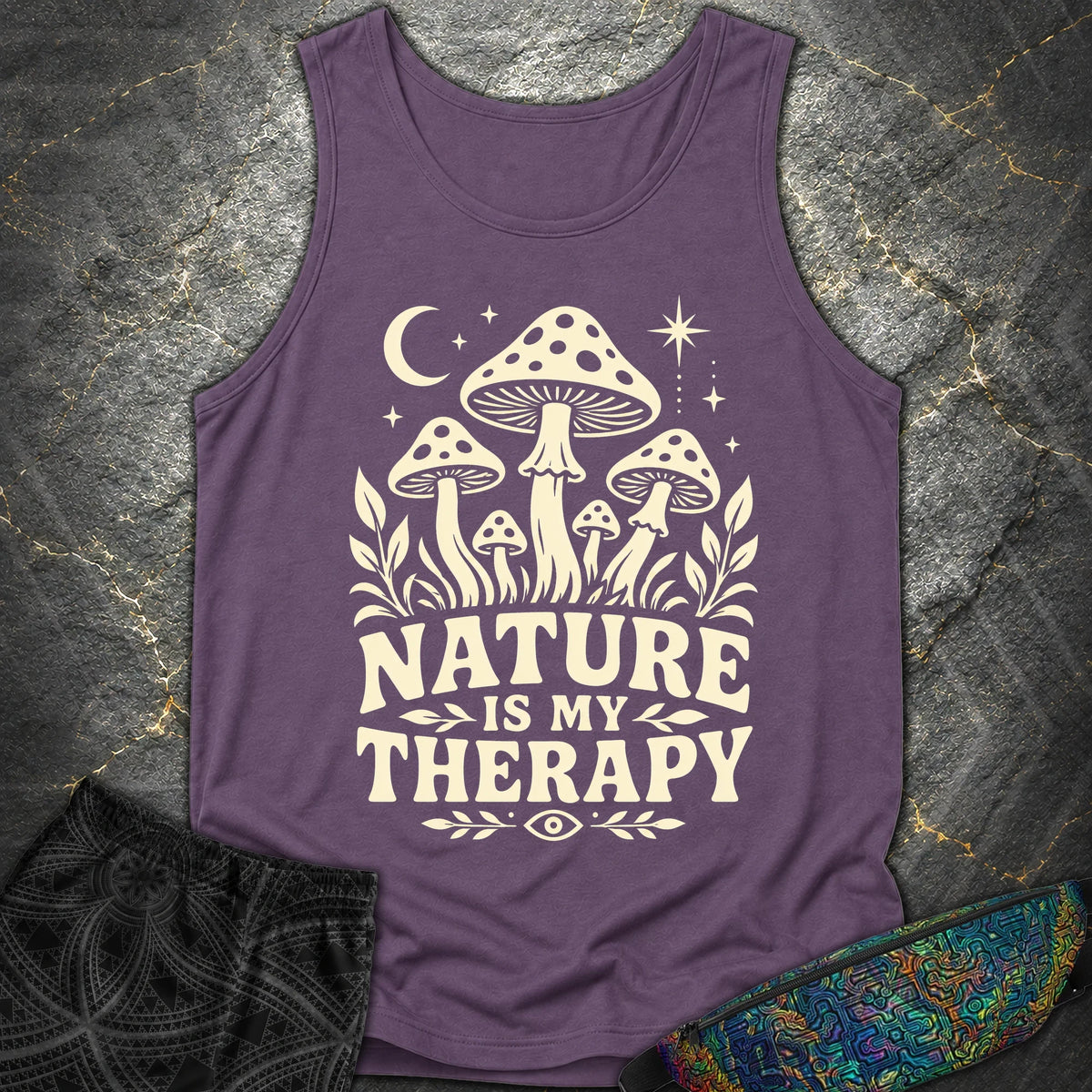 Nature Is My Therapy Mushroom Comfort Tank - Nature Is My Therapy Mushroom Comfort Tank - Grape