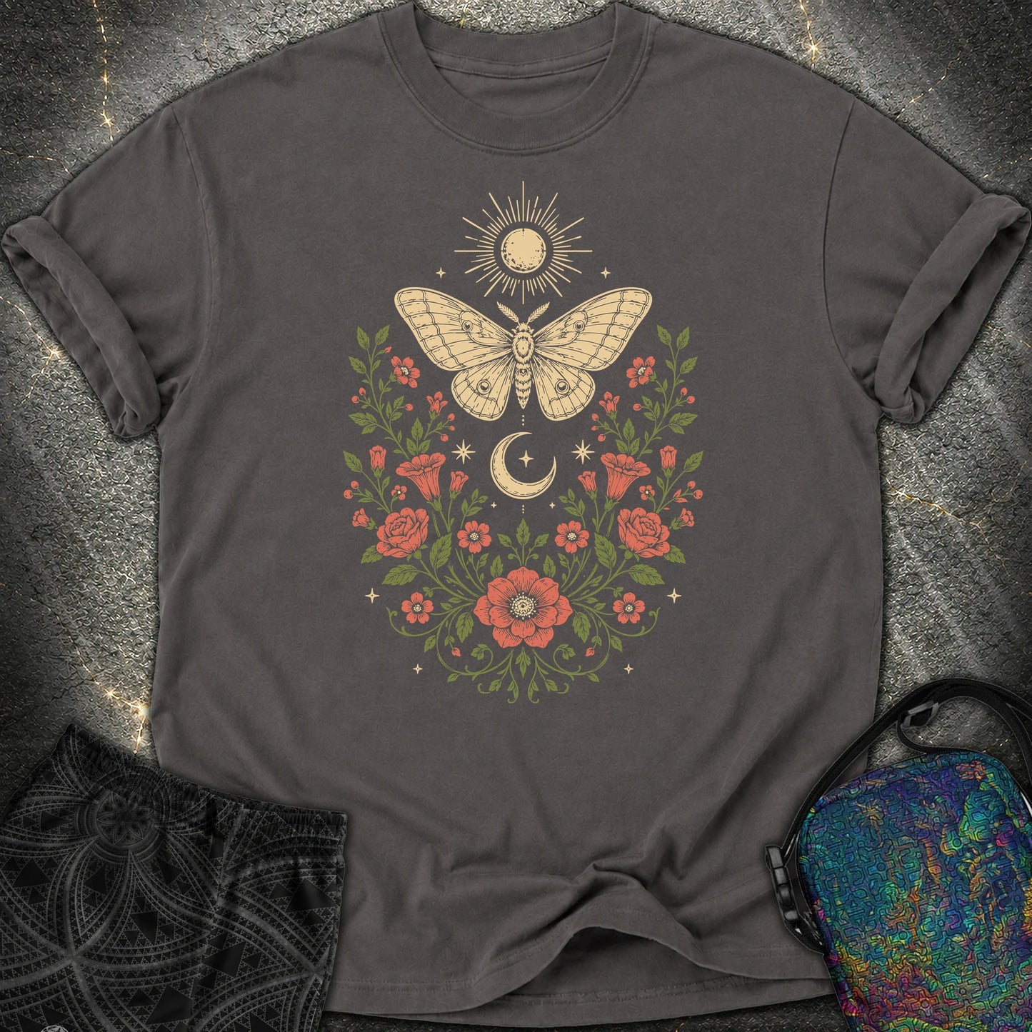 Sun Moon Moth - Sun Moon Moth Comfort T-Shirt - Graphite