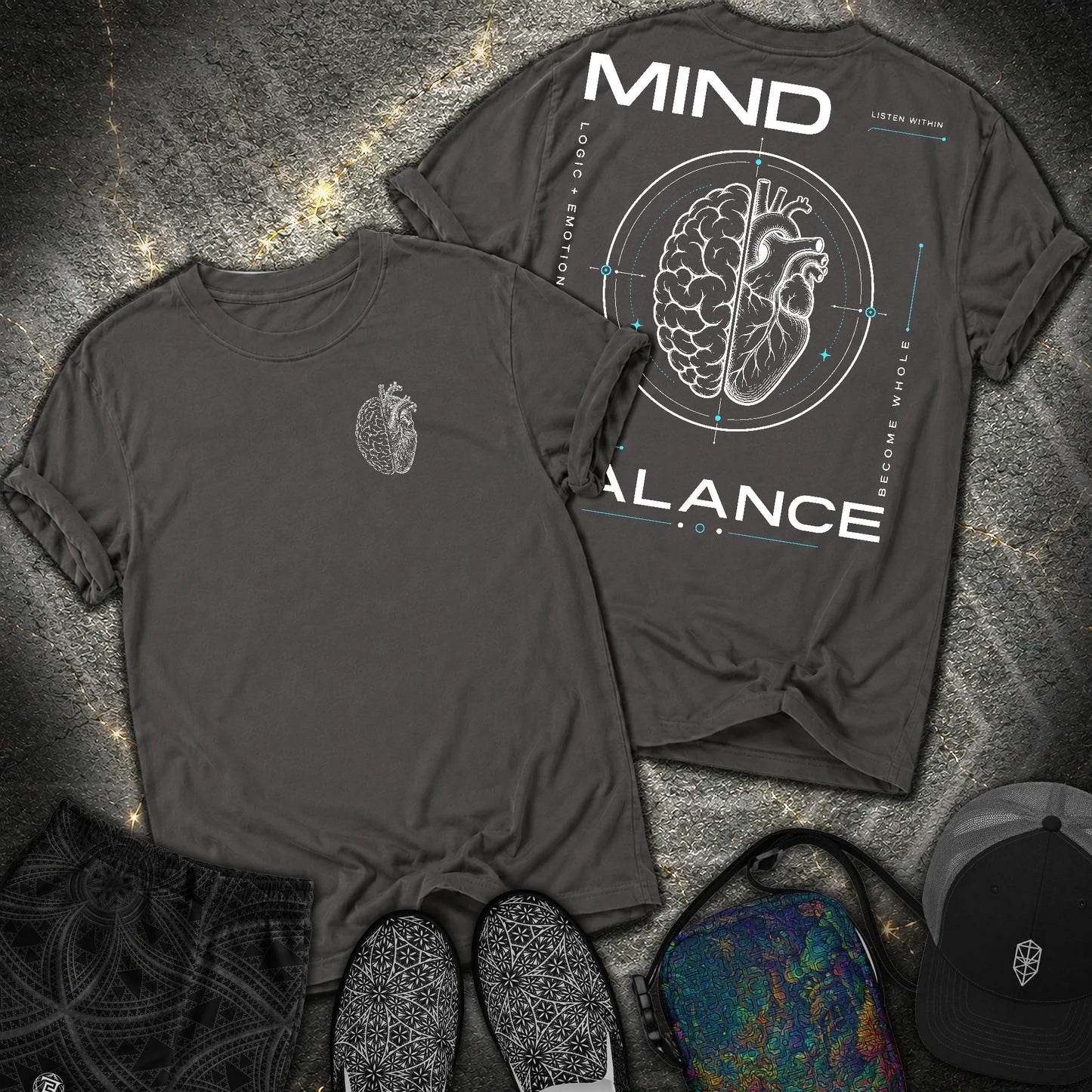 Mind Balance 2 Sided Comfort T-Shirt - Mind Balance 2 Sided Comfort T-Shirt - Graphite
