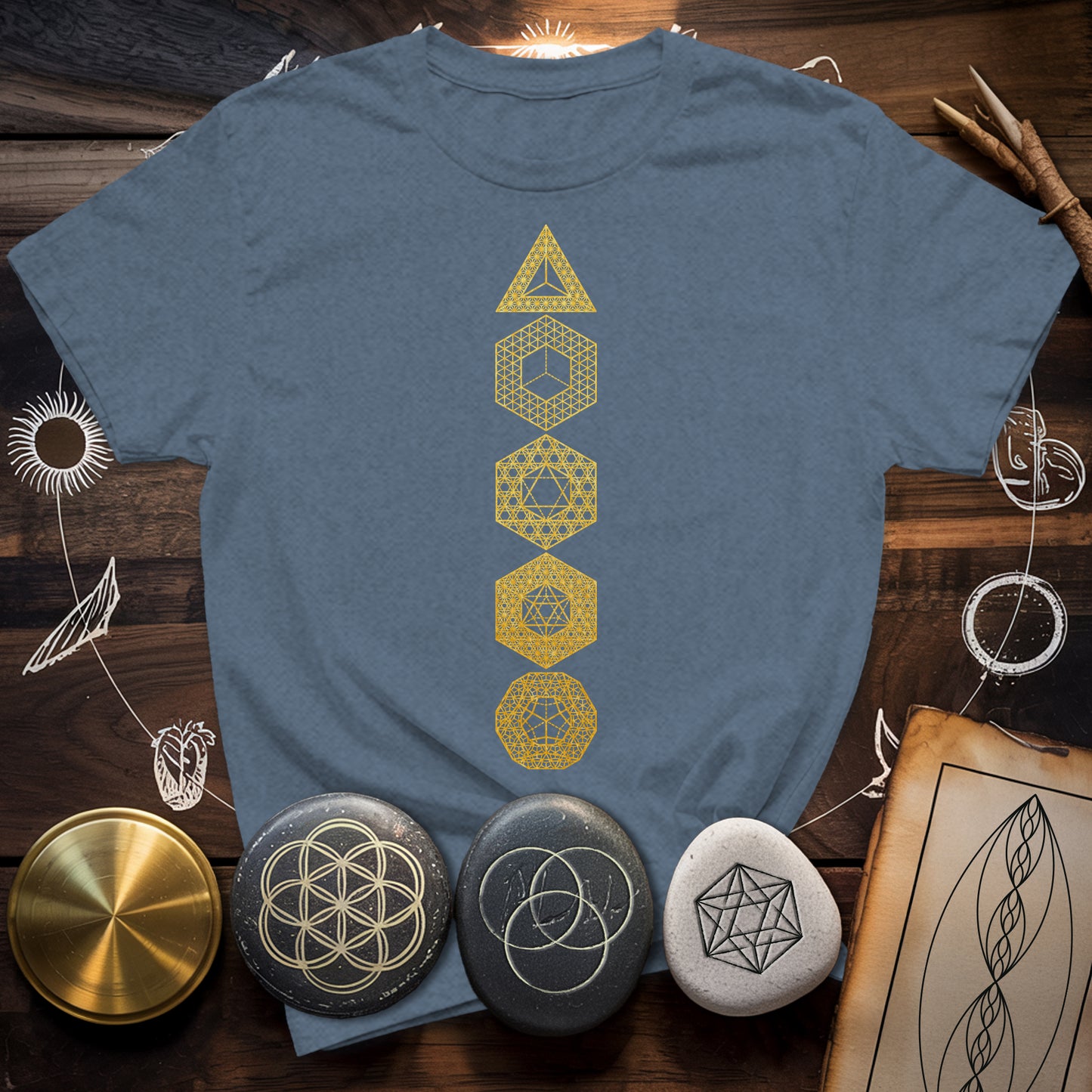 Platonic Solids Sacred Patterns T-Shirt