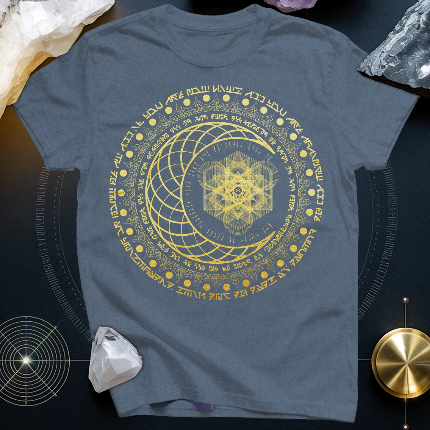 Sacred Geometry Moon Inscriptions T-Shirt
