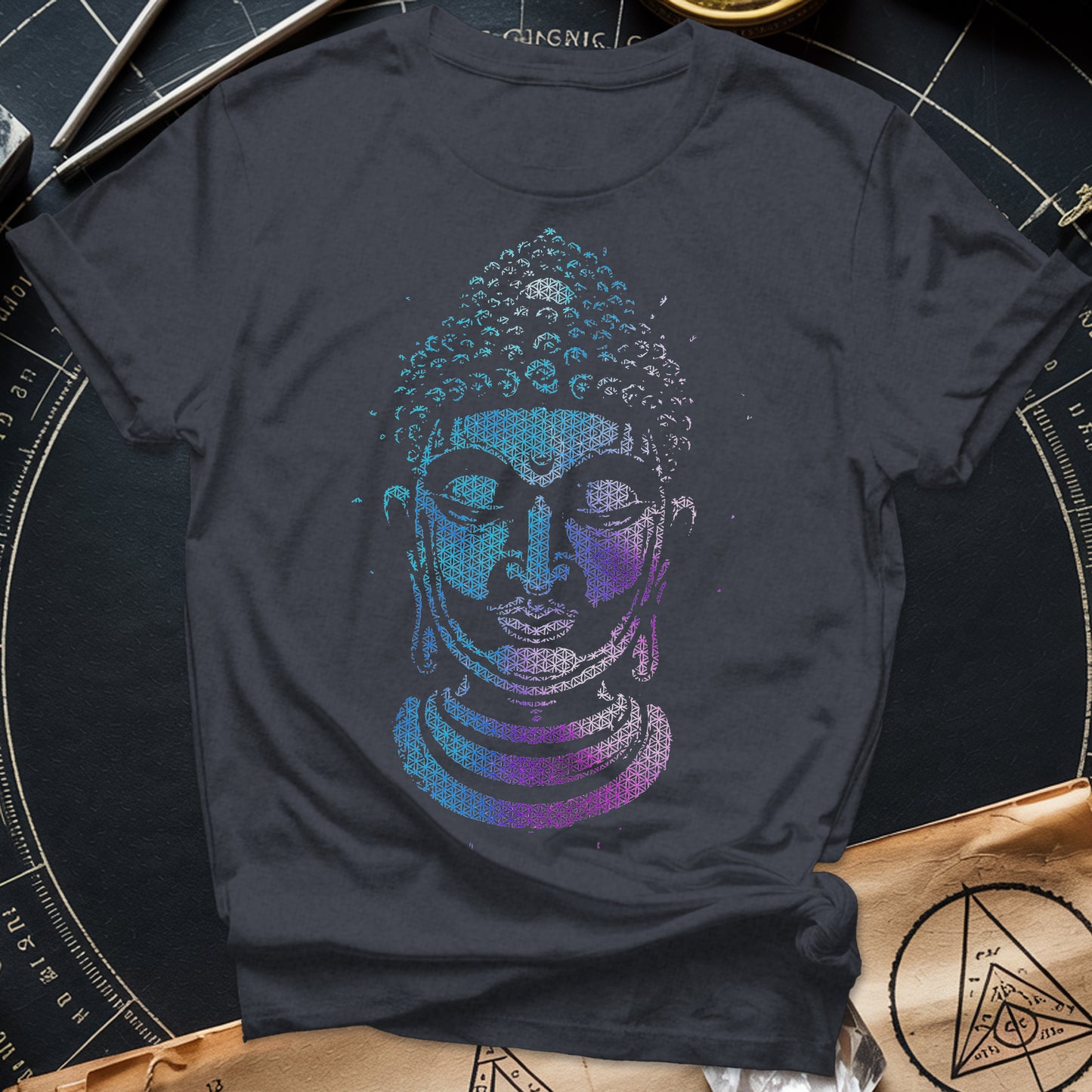 Buddha Flower Of Life Pattern T-Shirt