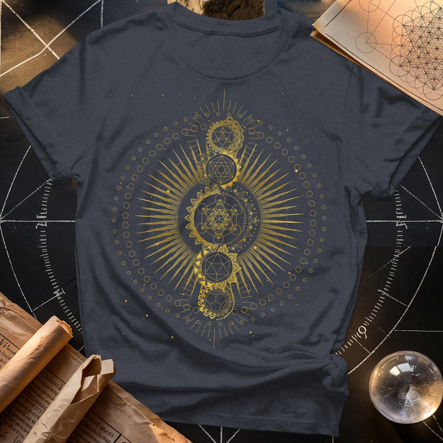 Sacred Geometry Radiating Mandala T-Shirt