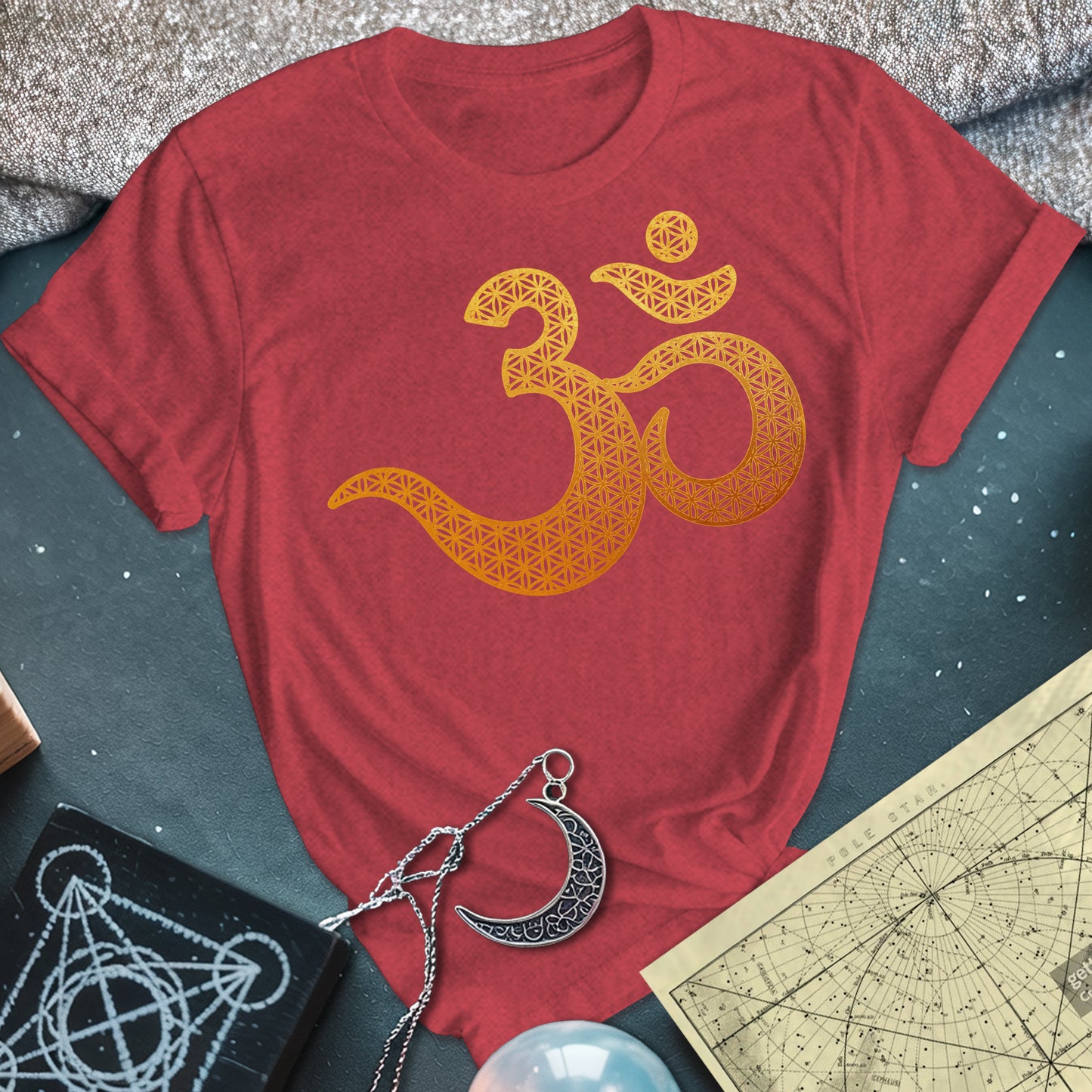 Ohm Flower Of Life Pattern T-Shirt