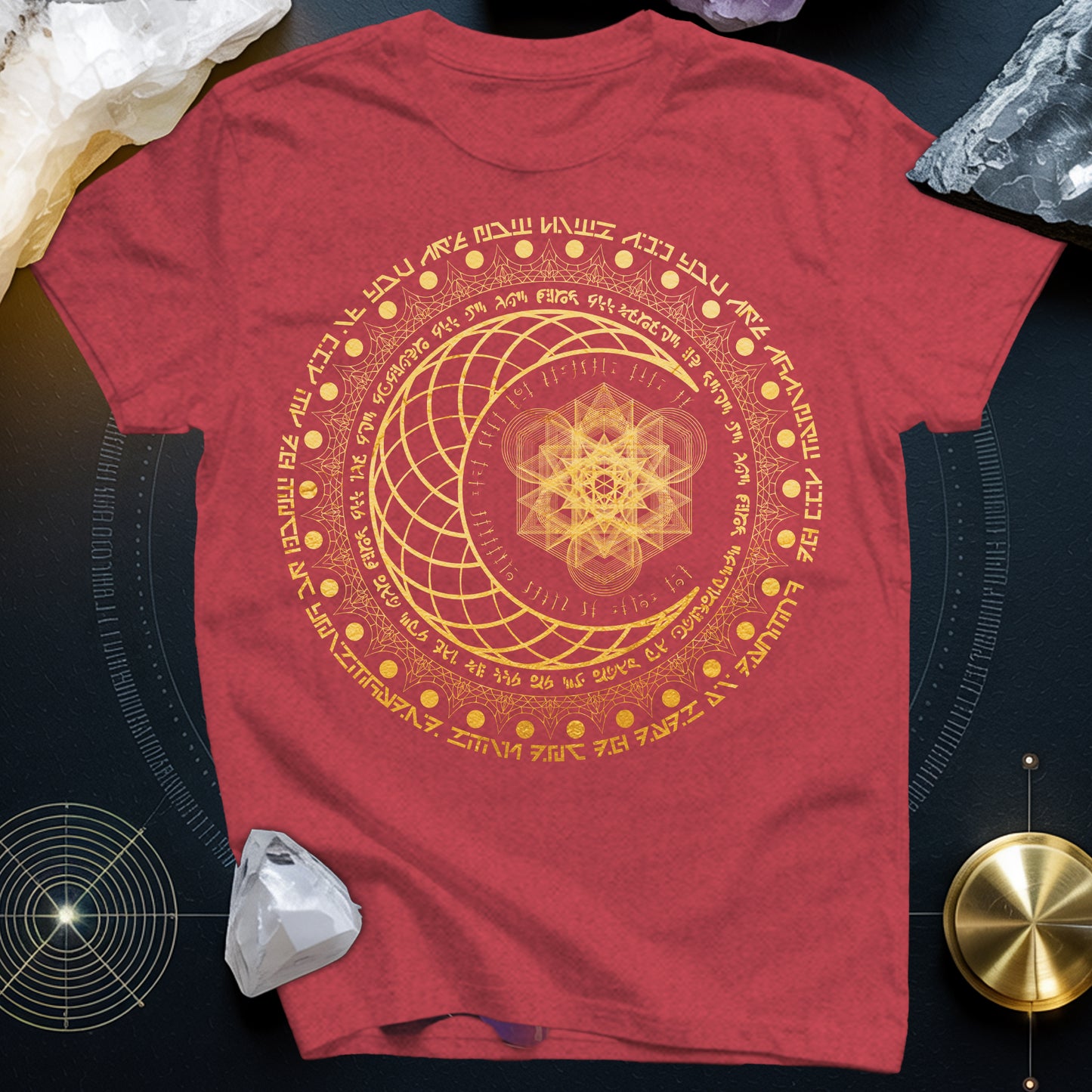 Sacred Geometry Moon Inscriptions T-Shirt