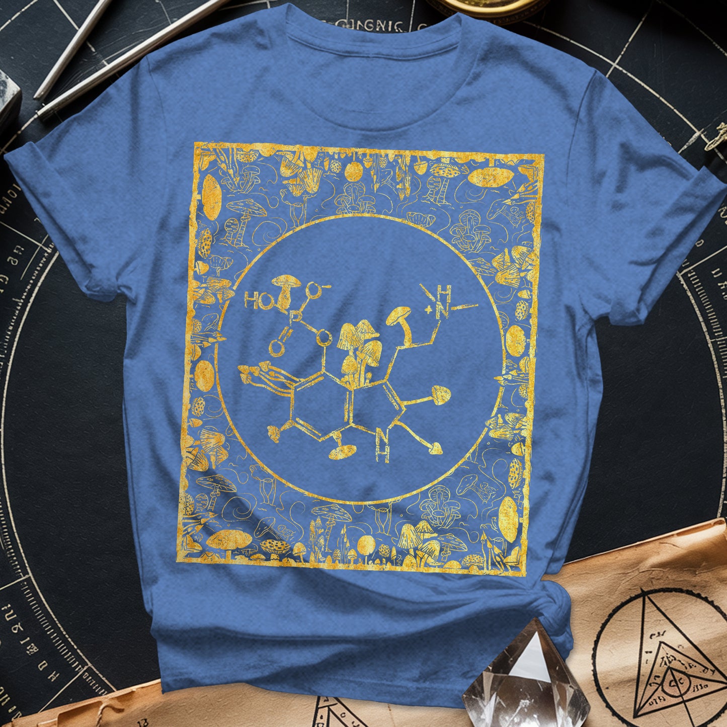 Psilocybin Molecule Mushroom Frame T-Shirt