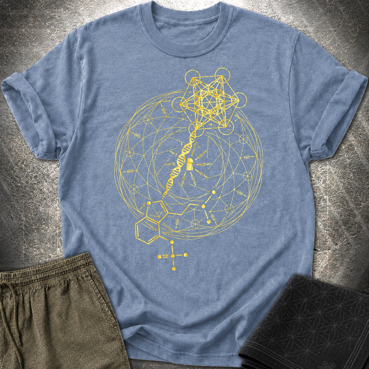Psilocybin Key To Universe T-Shirt - Psilocybin Key To Universe T-Shirt - Heather Indigo