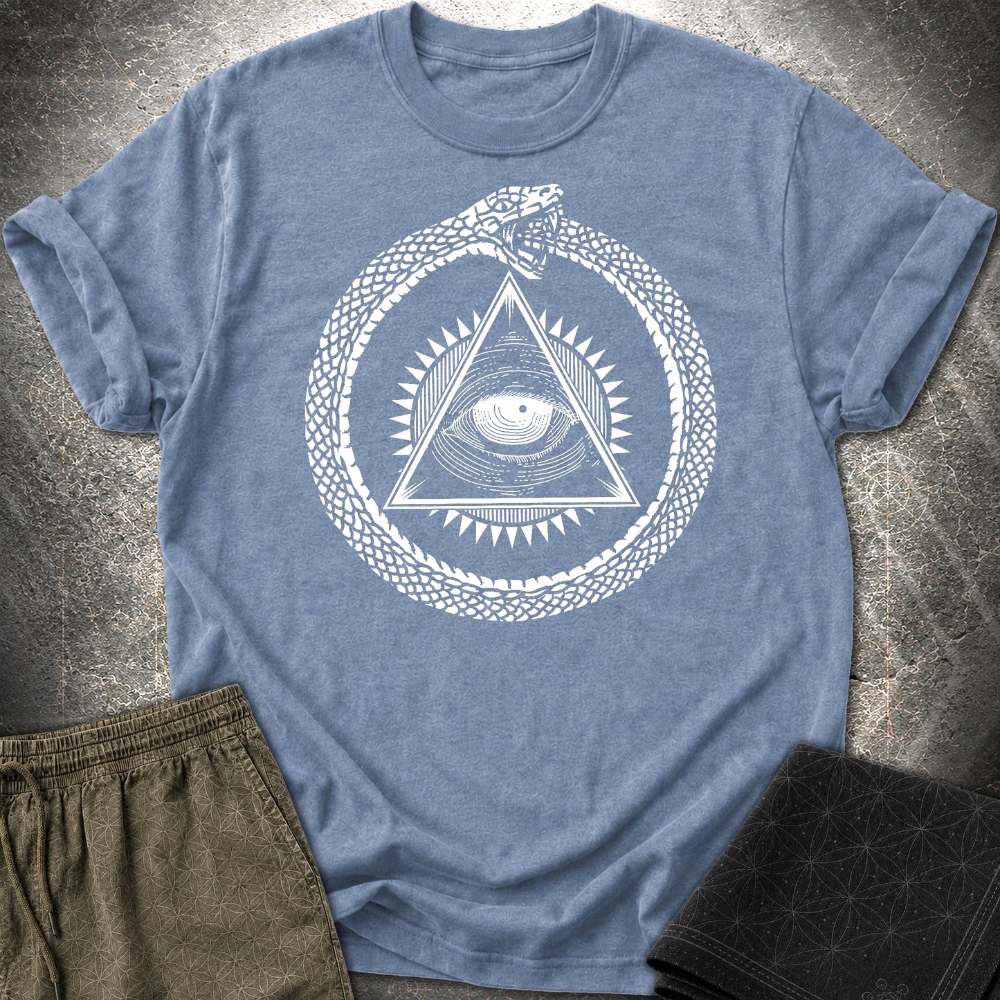 Eye Of Providence Ouroboros T-Shirt - Eye Of Providence Ouroboros T-Shirt - Heather Indigo