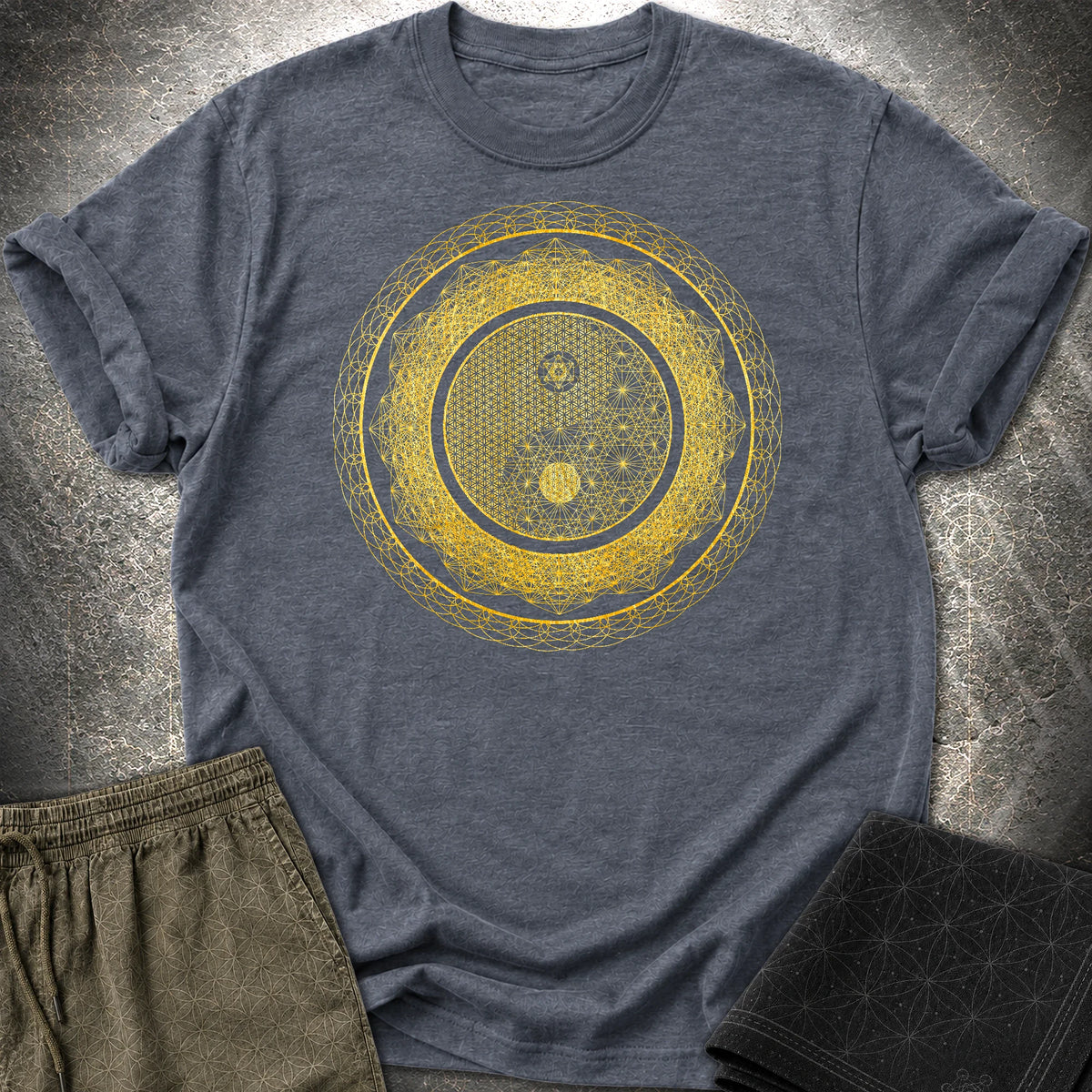 Yin Yang Gold T-Shirt - Yin Yang Gold T-Shirt - Heather Navy