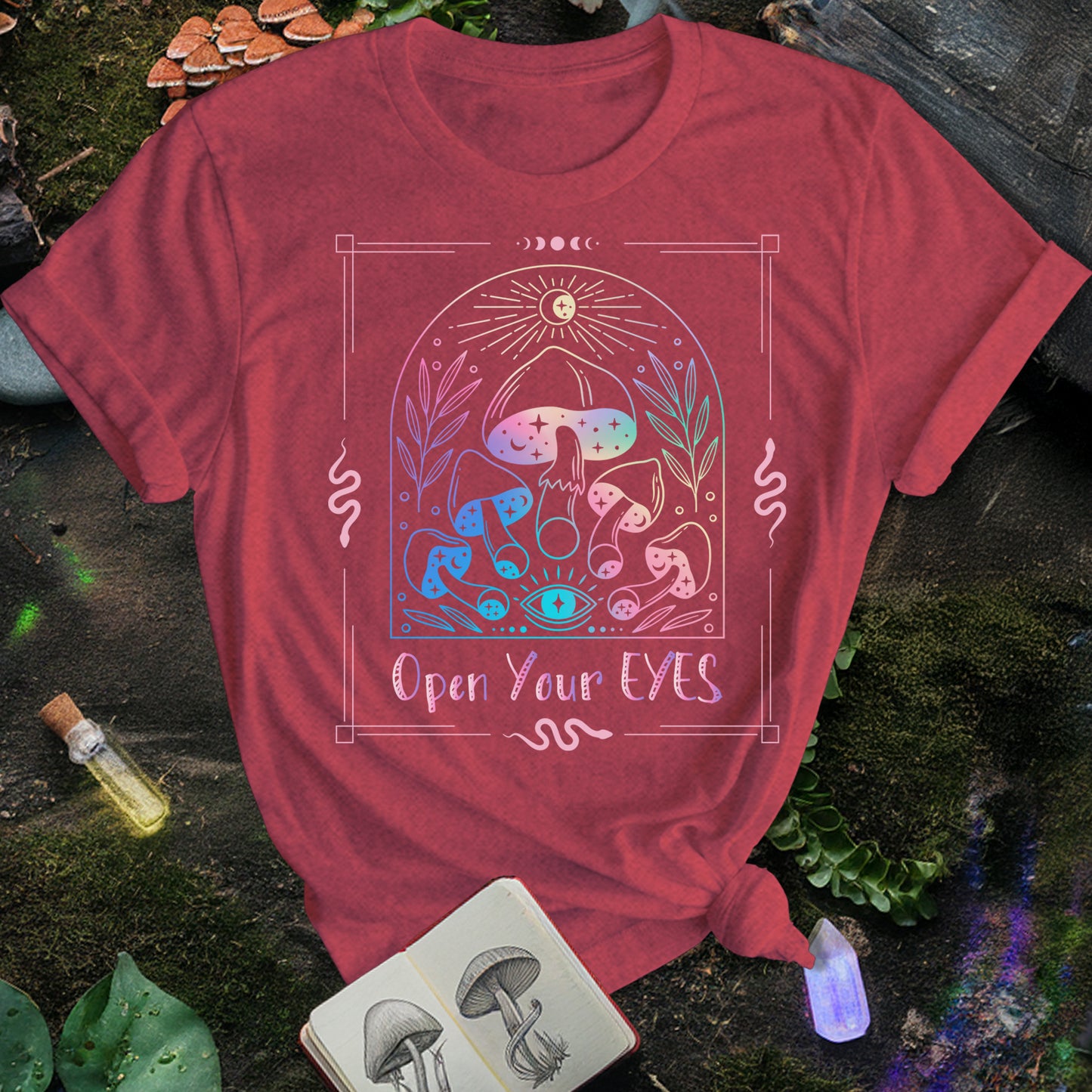 Open Your Eyes Mushrooms T-Shirt
