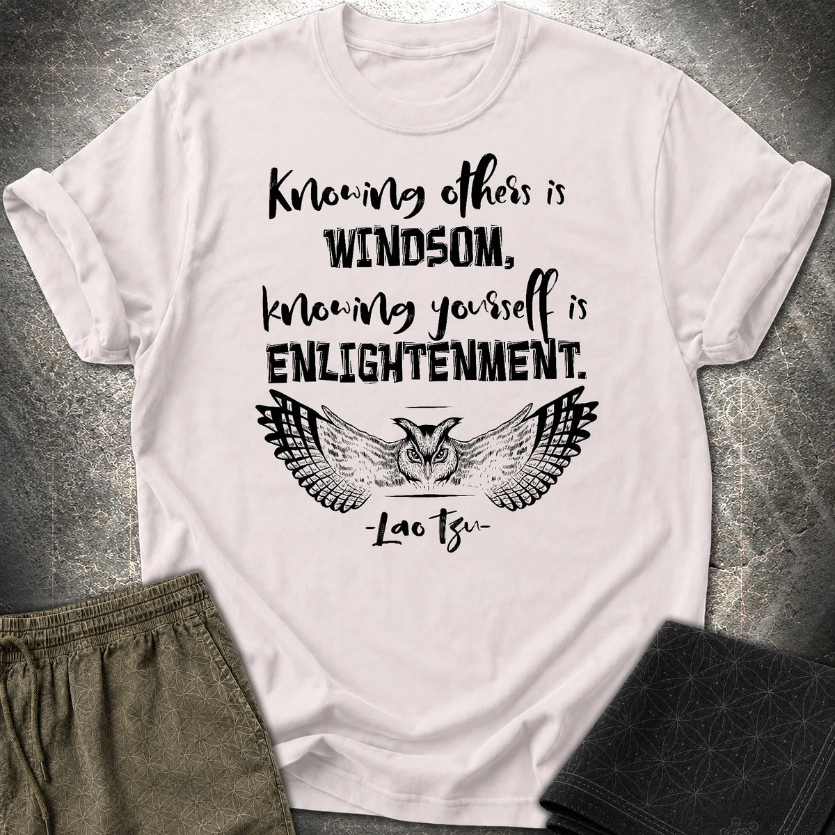 Lao Tzu EnlightenmentT-Shirt - Lao Tzu EnlightenmentT-Shirt - Ice Grey