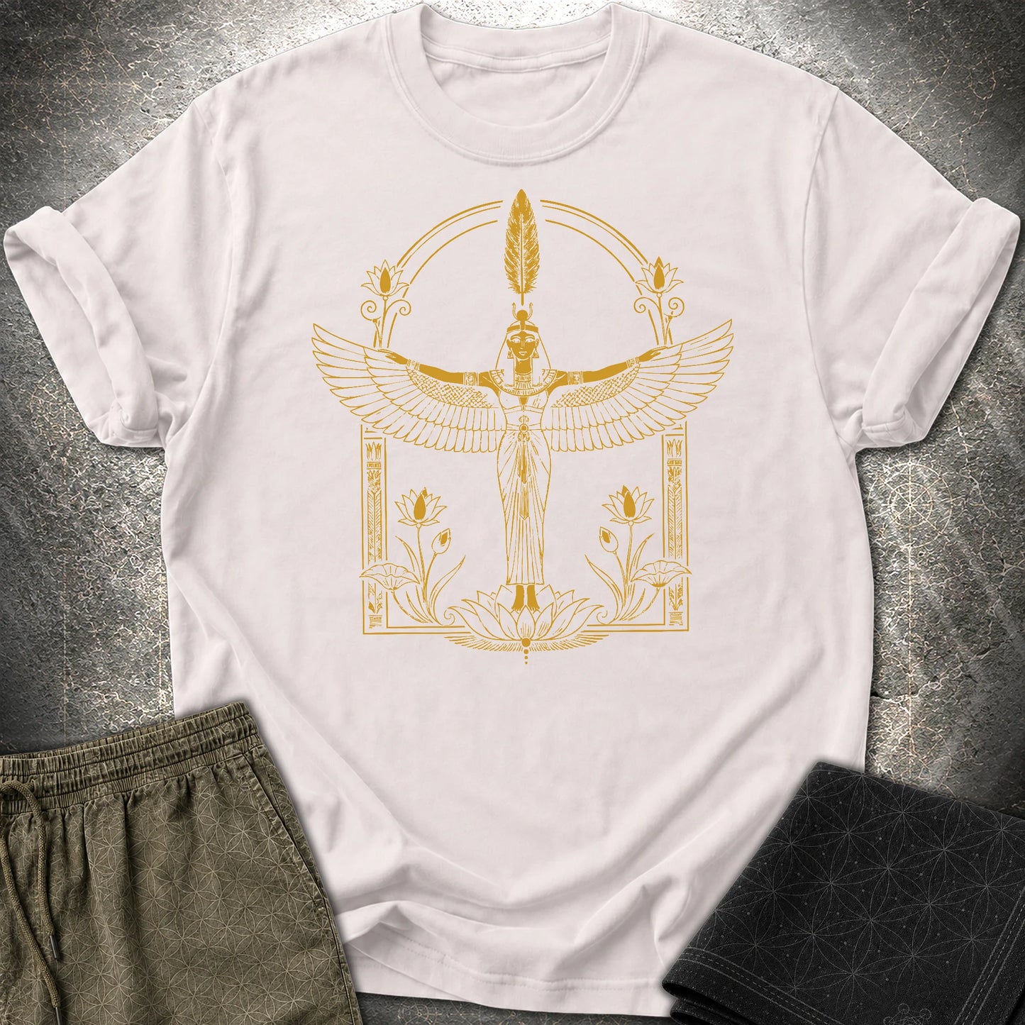 Winged Goddess of Sacred Balance - Winged Goddess of Sacred Balance T-Shirt - Ice Grey