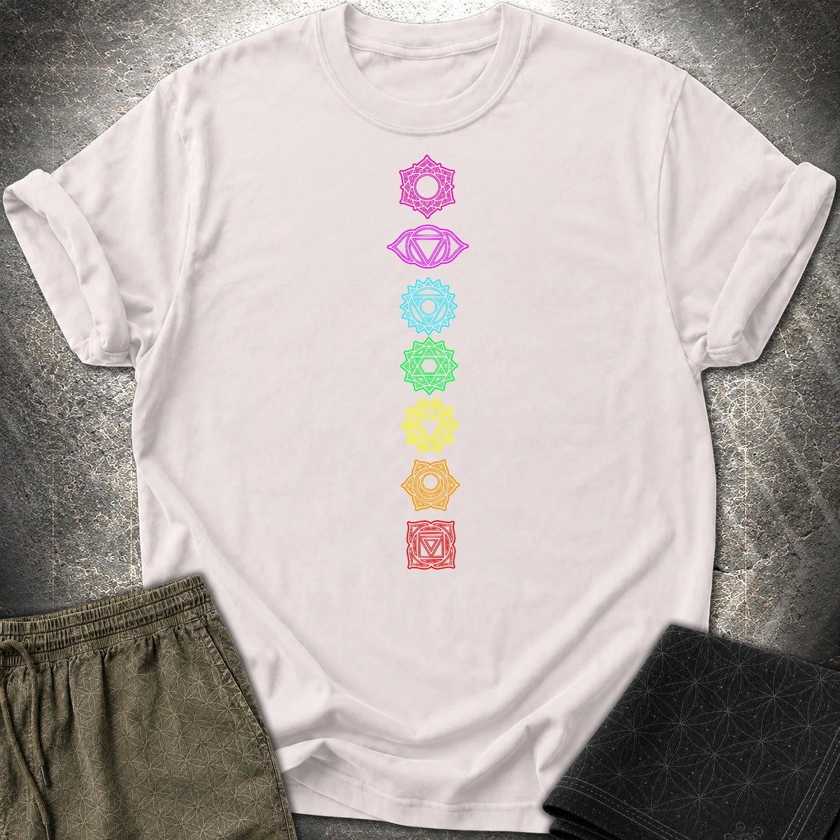 7 Chakras T-Shirt - 7 Chakras T-Shirt - Ice Grey