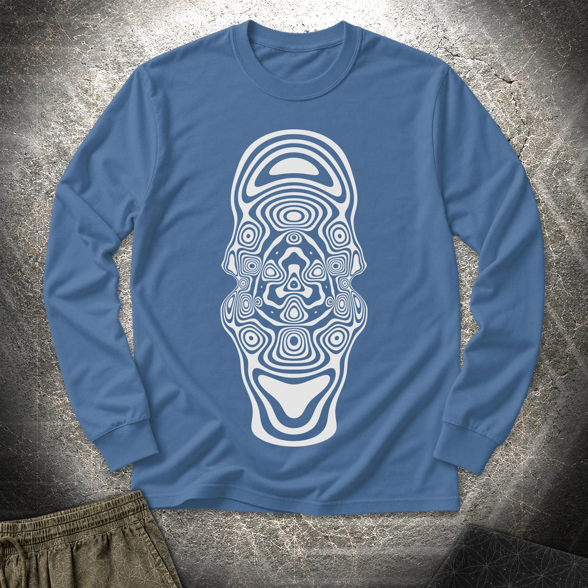Mind Blown Long Sleeve Shirt - Mind Blown Long Sleeve Shirt - Indigo Blue