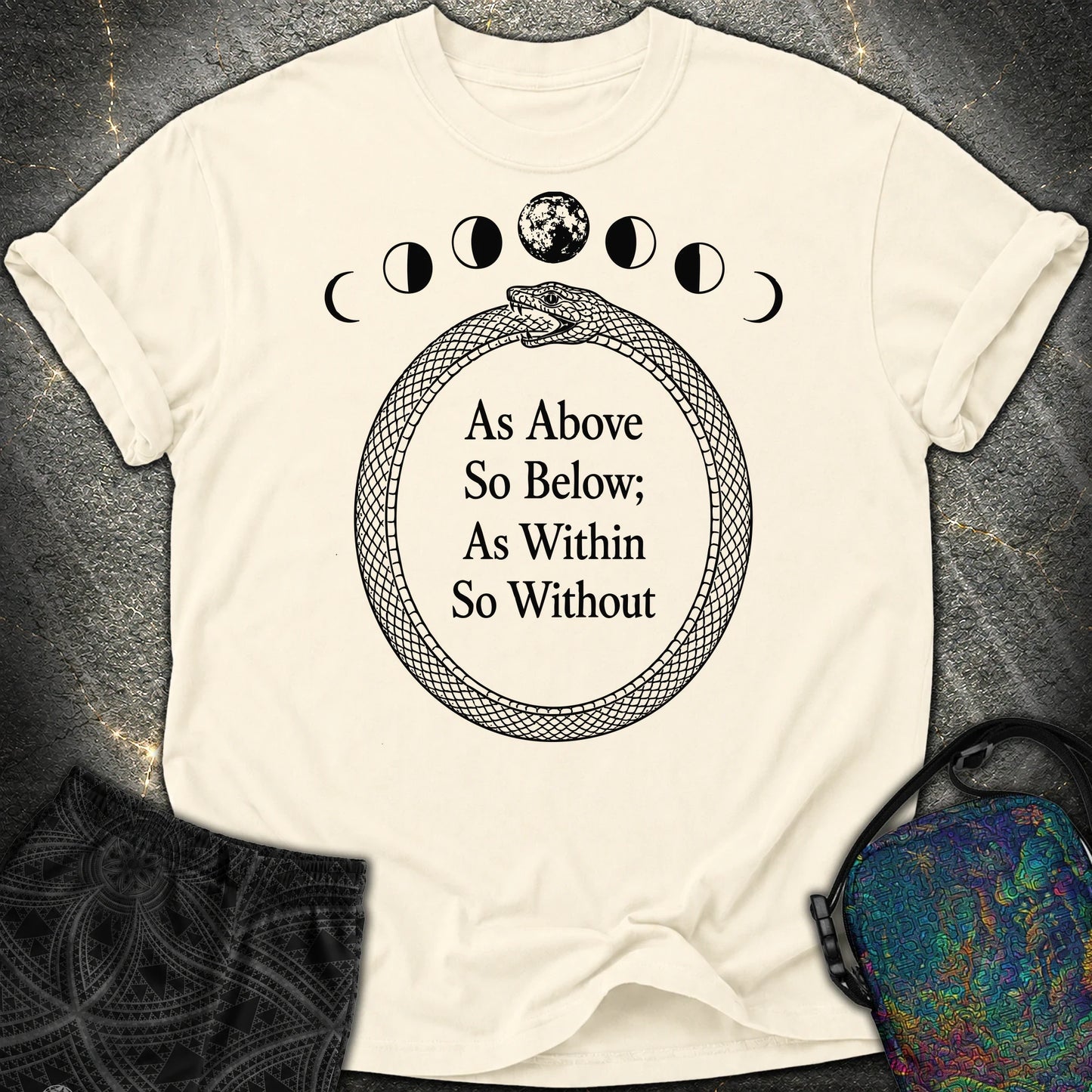 As Above So Below Ouroboros - As Above So Below Ouroboros Comfort T-Shirt - Ivory