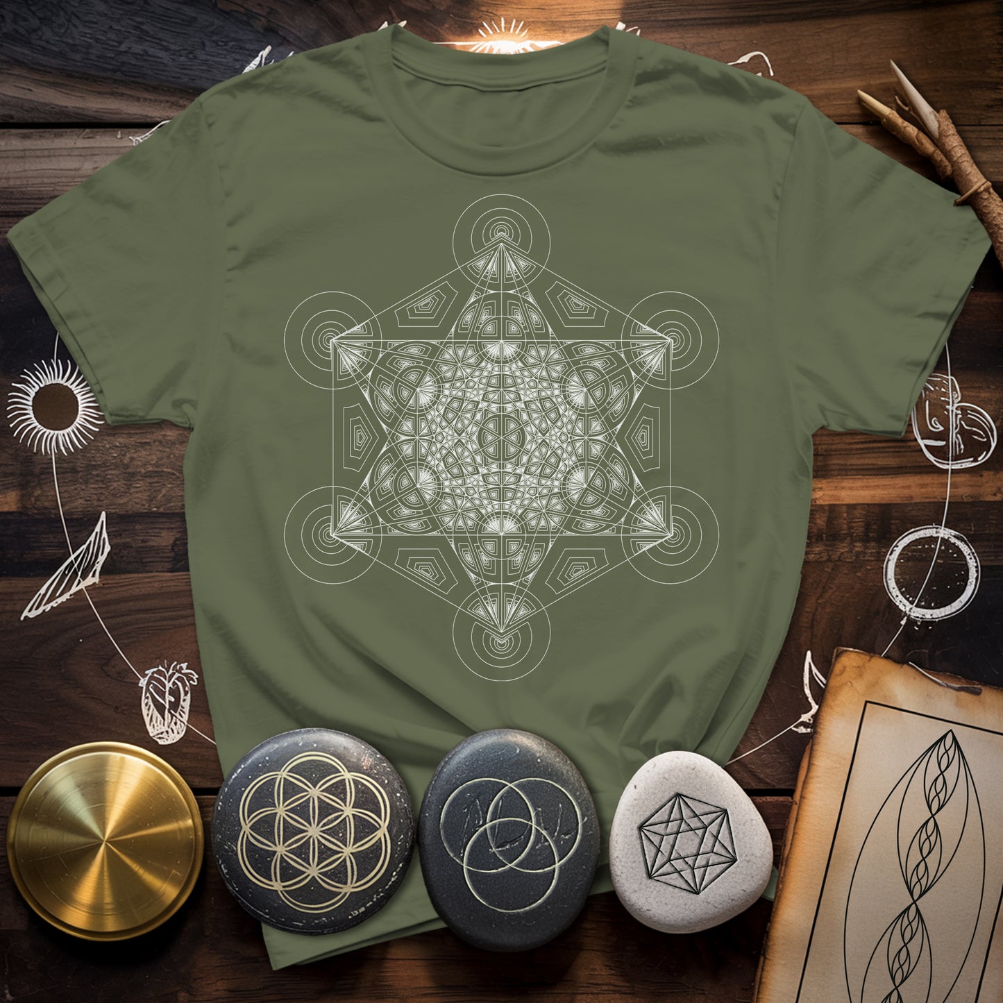 Metatron's Cube Mosaic T-Shirt