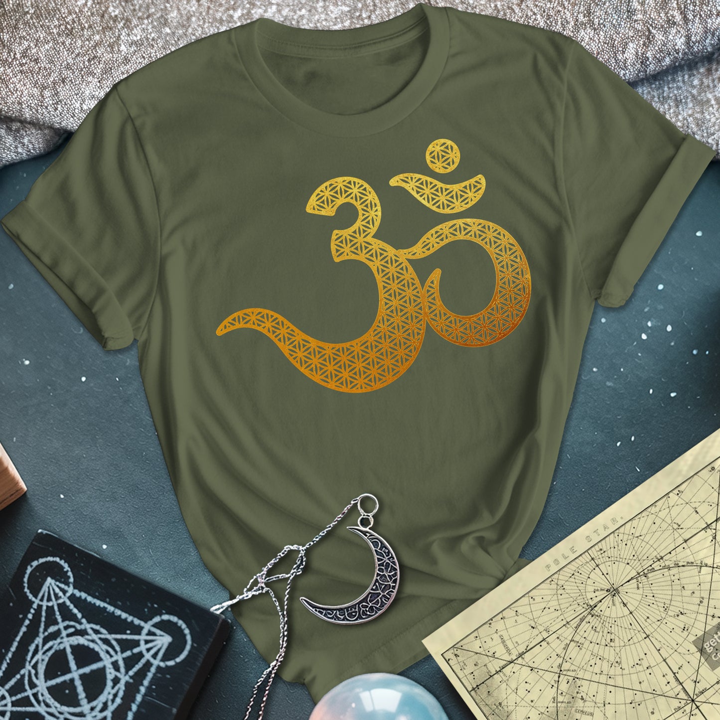 Ohm Flower Of Life Pattern T-Shirt