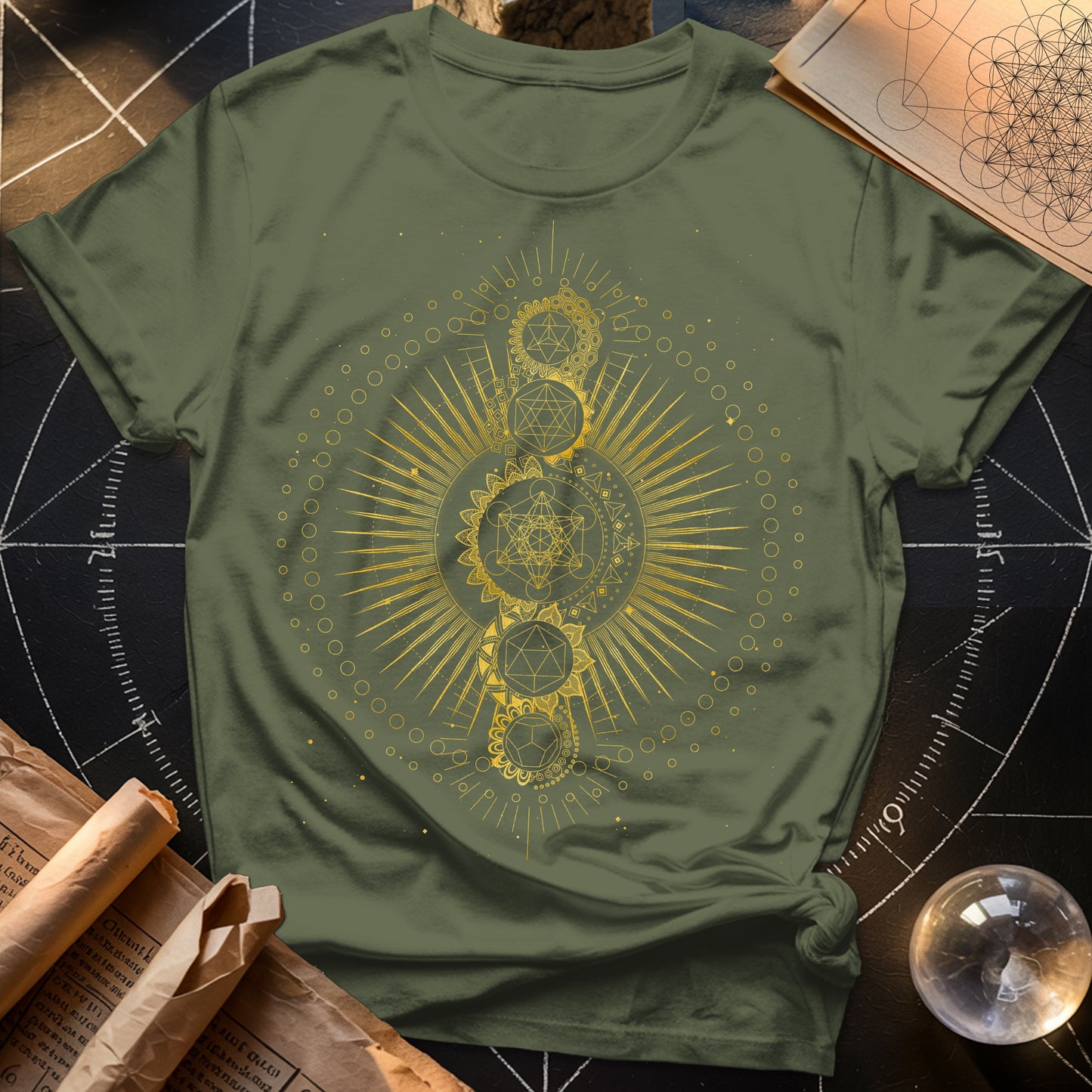 Sacred Geometry Radiating Mandala T-Shirt