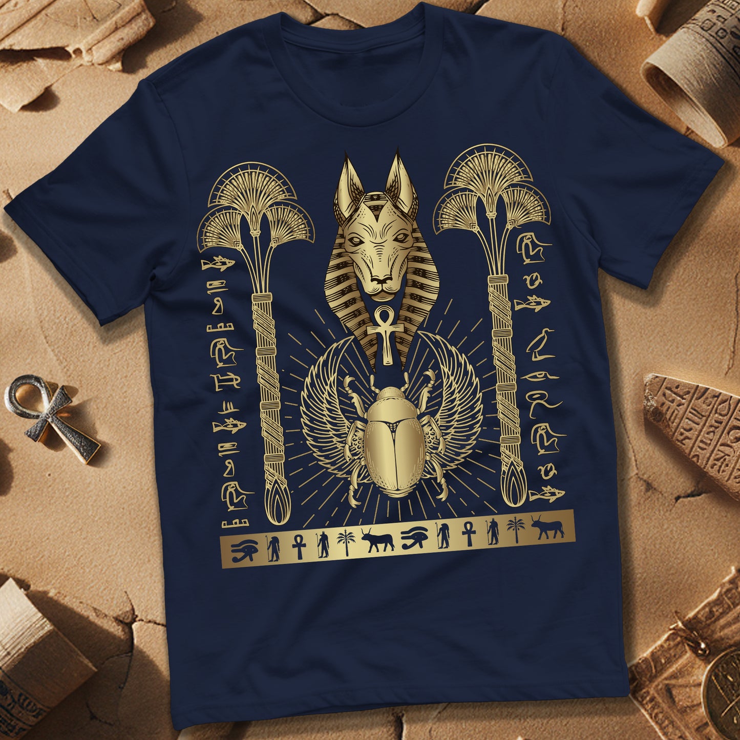Anubis Ankh Scarab Egypt T-Shirt