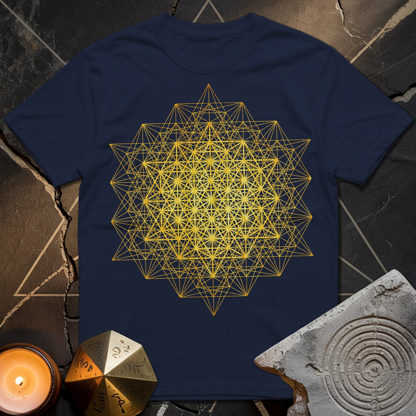 64 Tetrahedron Metatron Grid T-Shirt