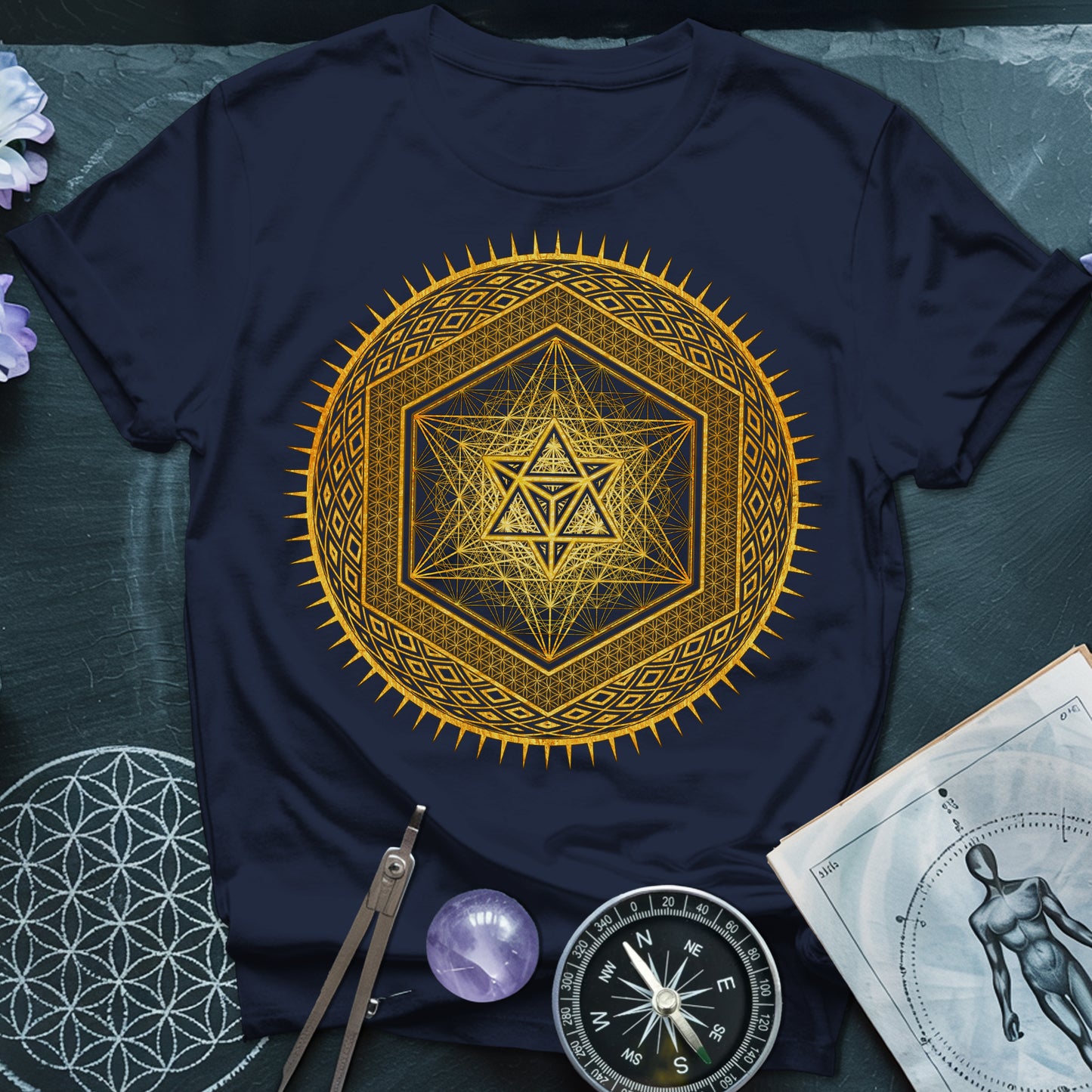 Metatron's Cube Radiating Merkaba T-Shirt