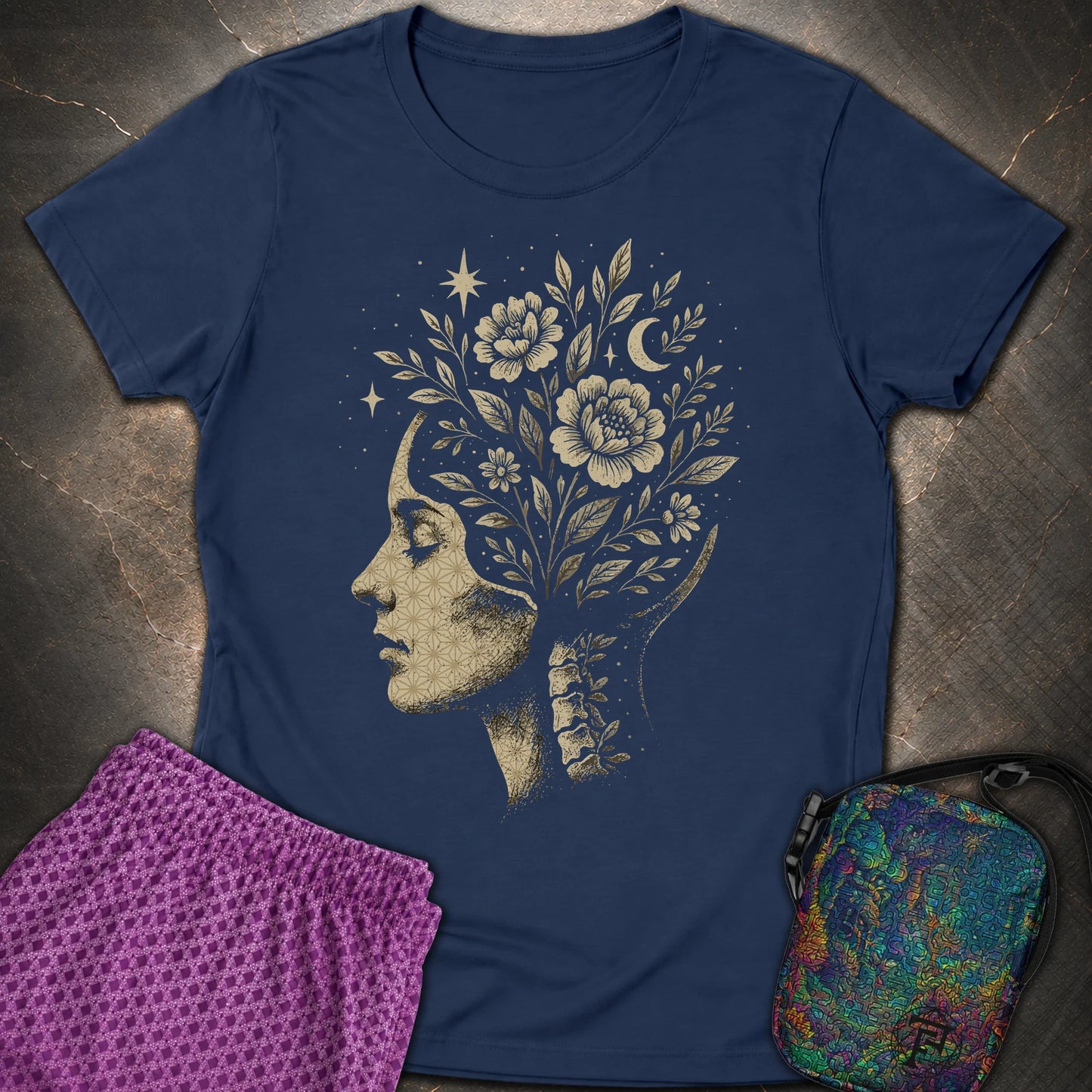 Inner Garden T-Shirt - Inner Garden Womens T-Shirt - Navy