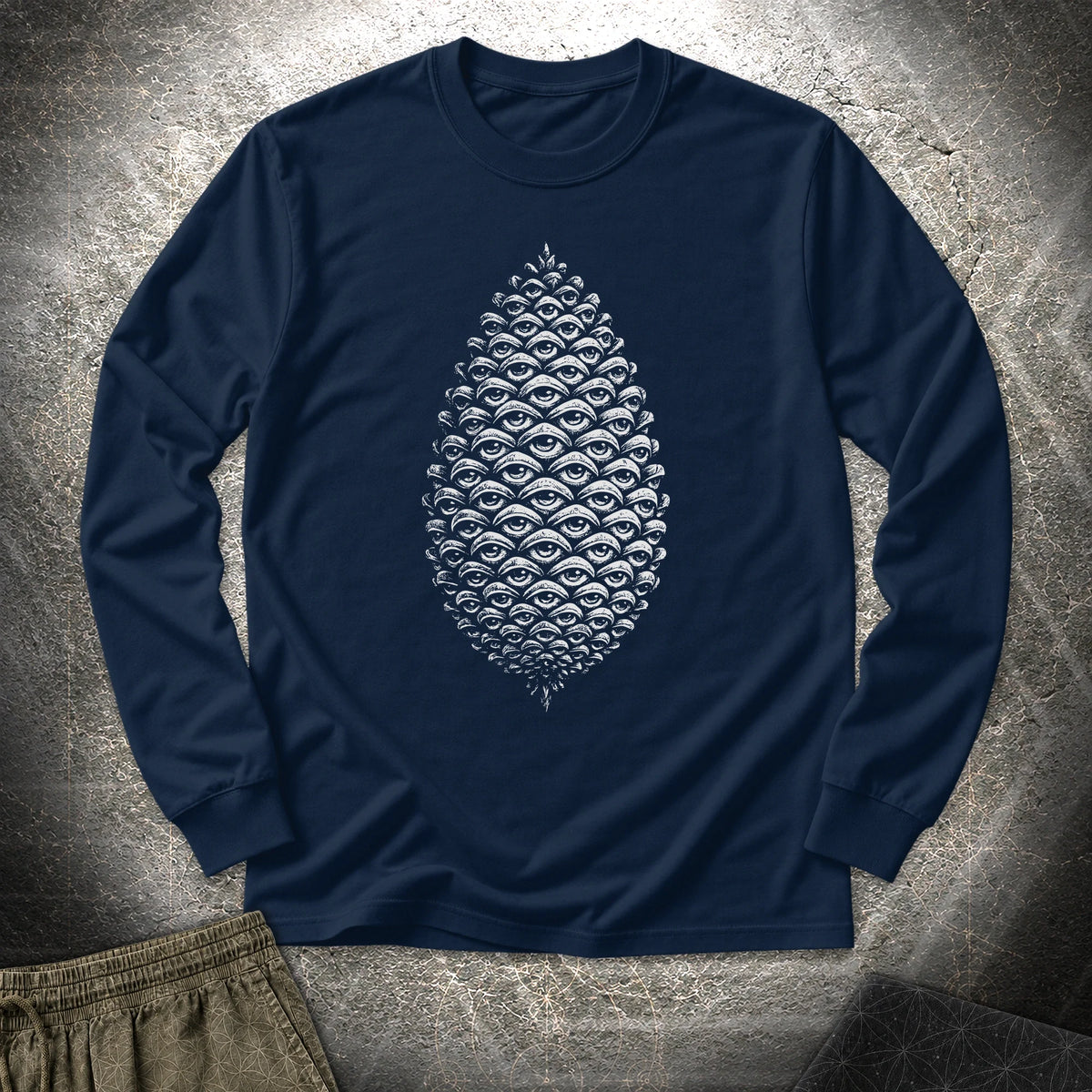 All Seeing Pinecone - All Seeing Pinecone Long Sleeve Shirt - Navy