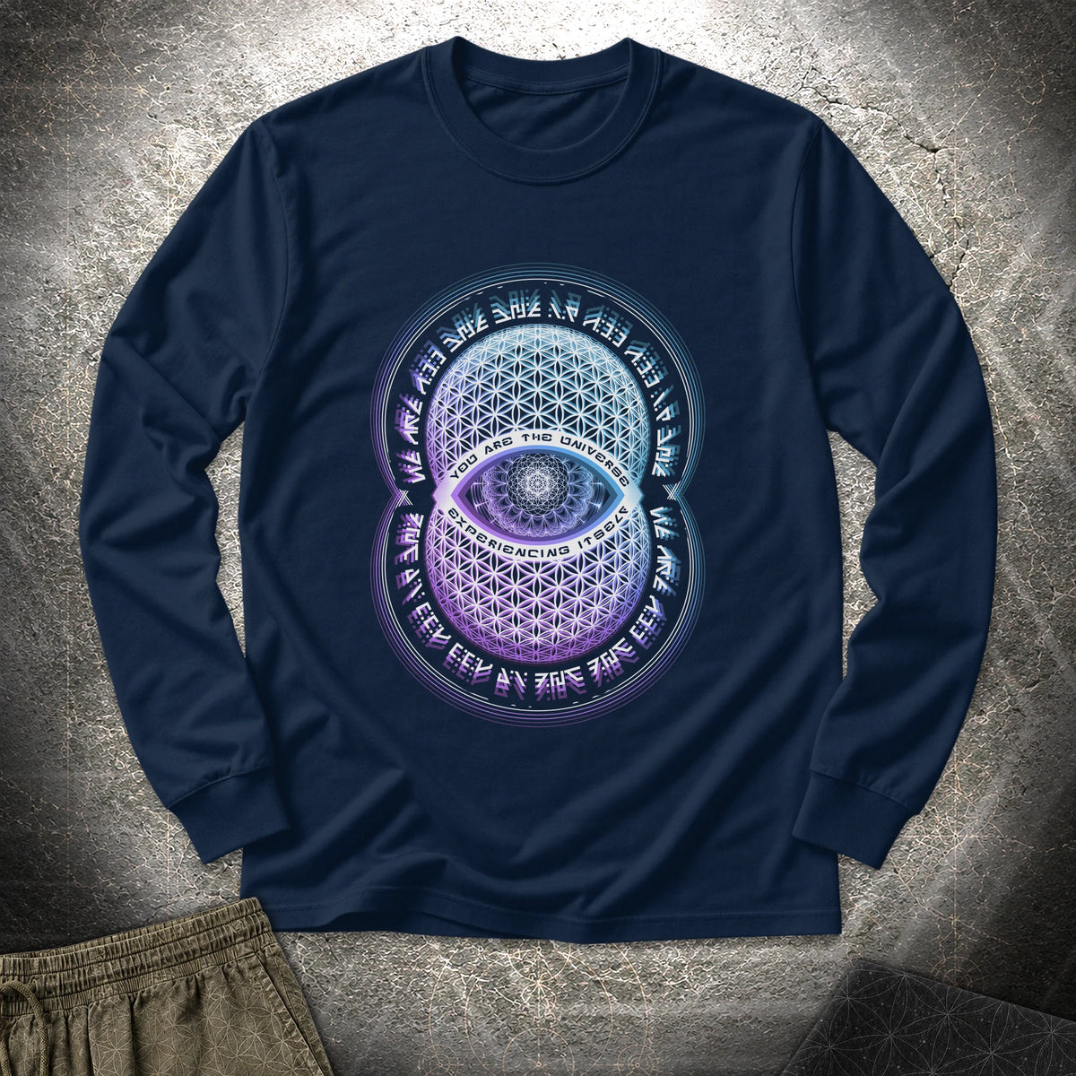Alan Watts You Are The Universe - Alan Watts You Are The Universe Long Sleeve Shirt - Navy