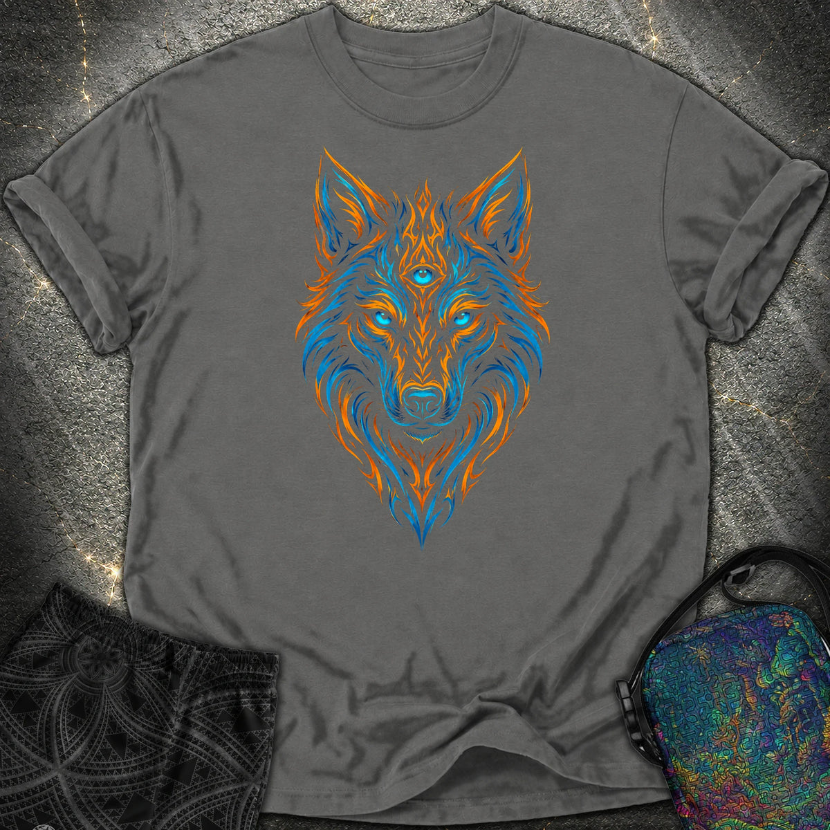 Mystic Tribal Wolf Comfort T-Shirt - Mystic Tribal Wolf Comfort T-Shirt - Pepper