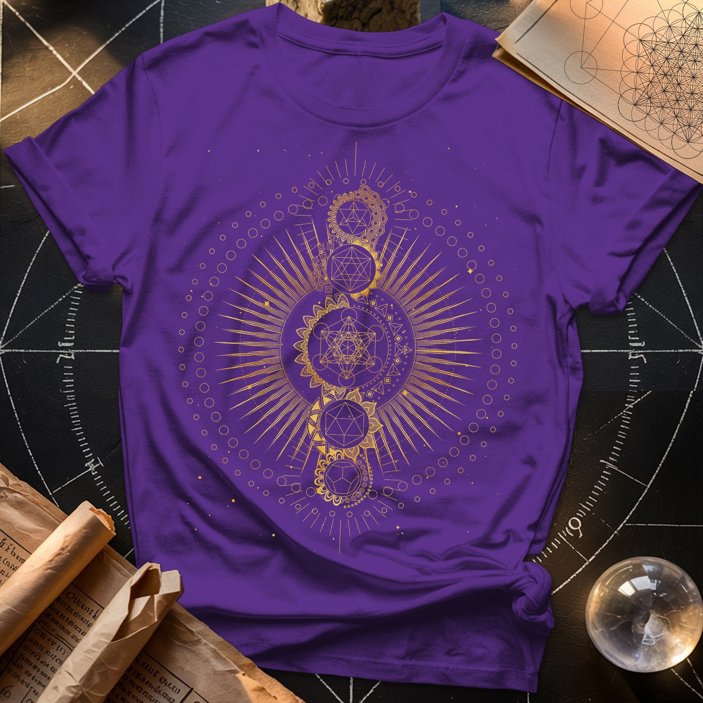 Sacred Geometry Radiating Mandala T-Shirt