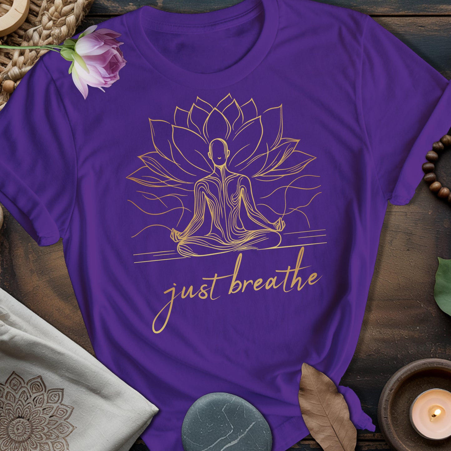 Just Breathe Lotus Meditation T-Shirt