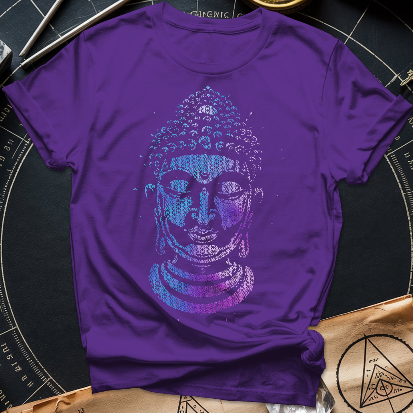 Buddha Flower Of Life Pattern T-Shirt
