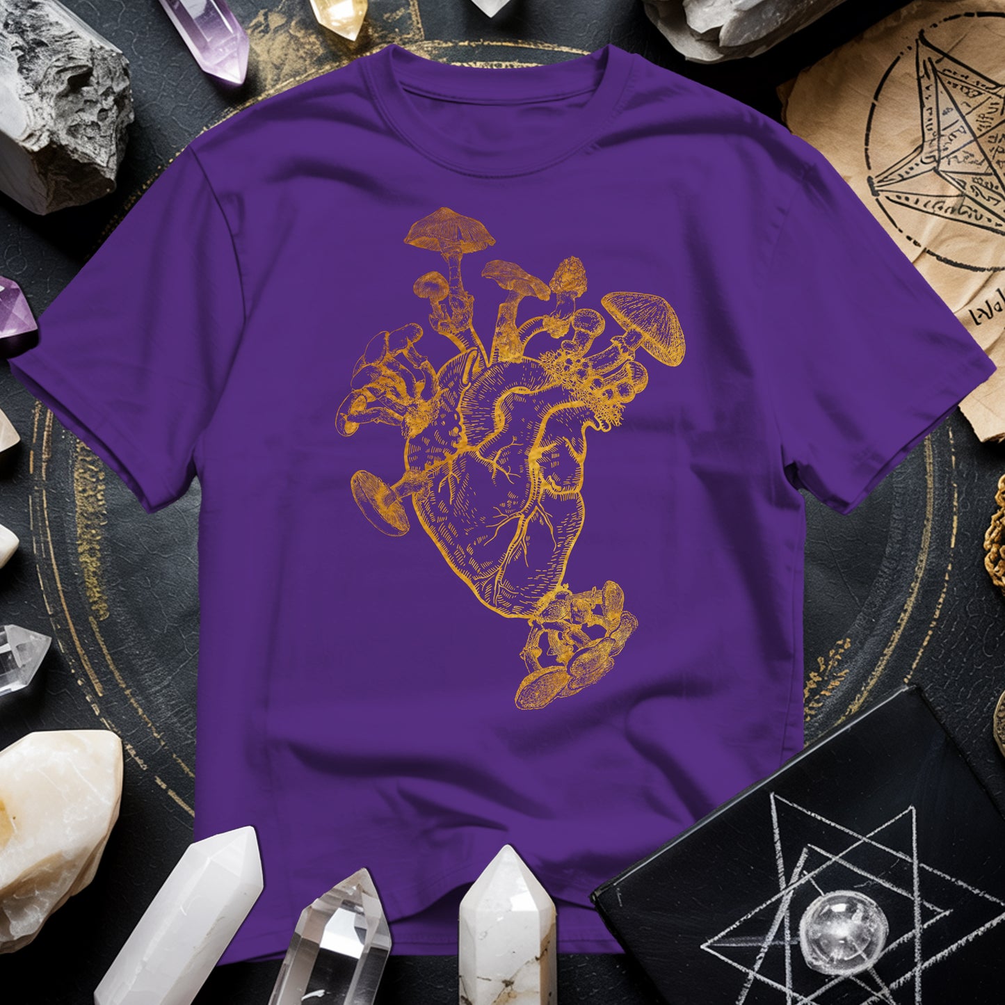 Mushroom Heart Gold T-Shirt