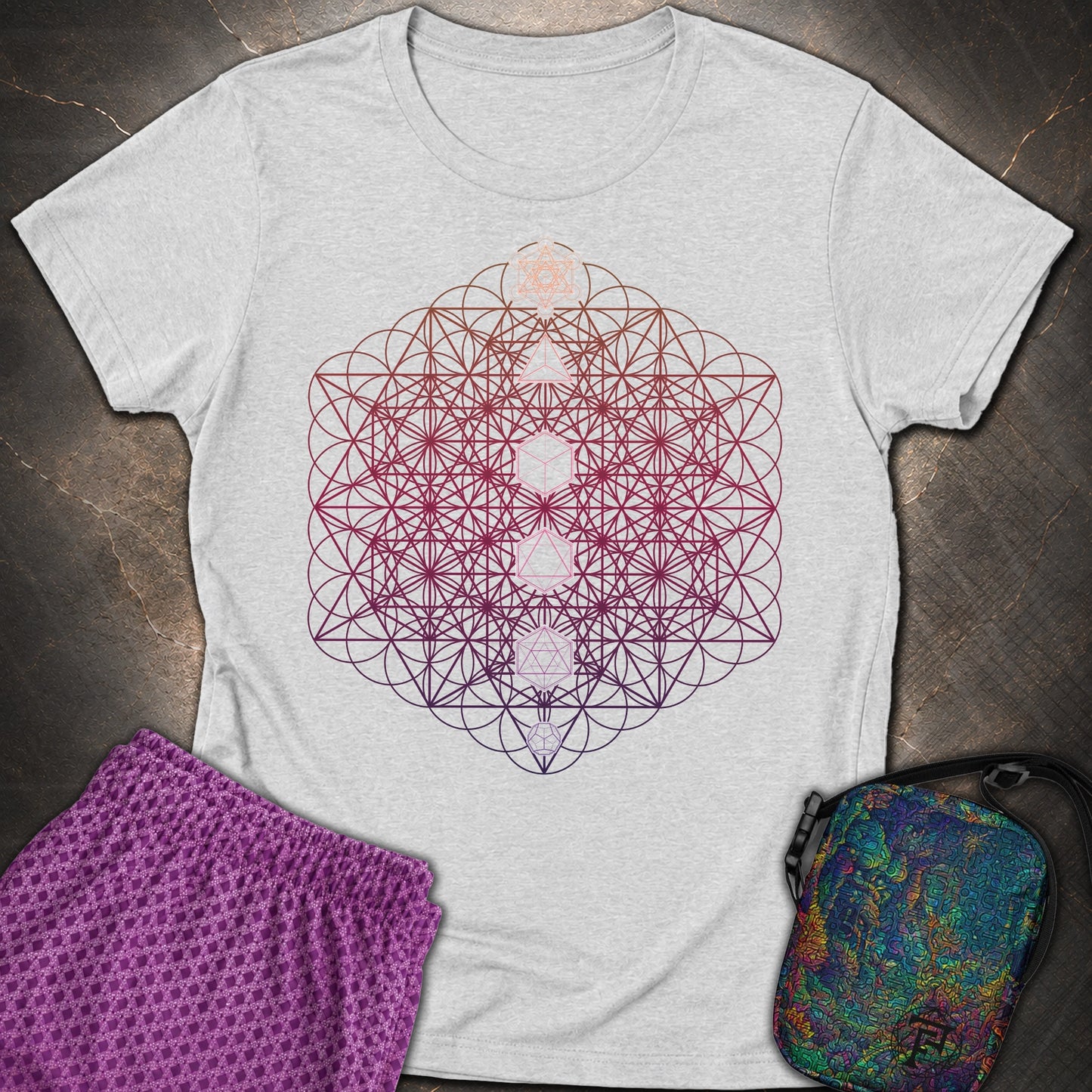 64 Tetrahedron Platonic Solids Metatron Women's T-Shirt