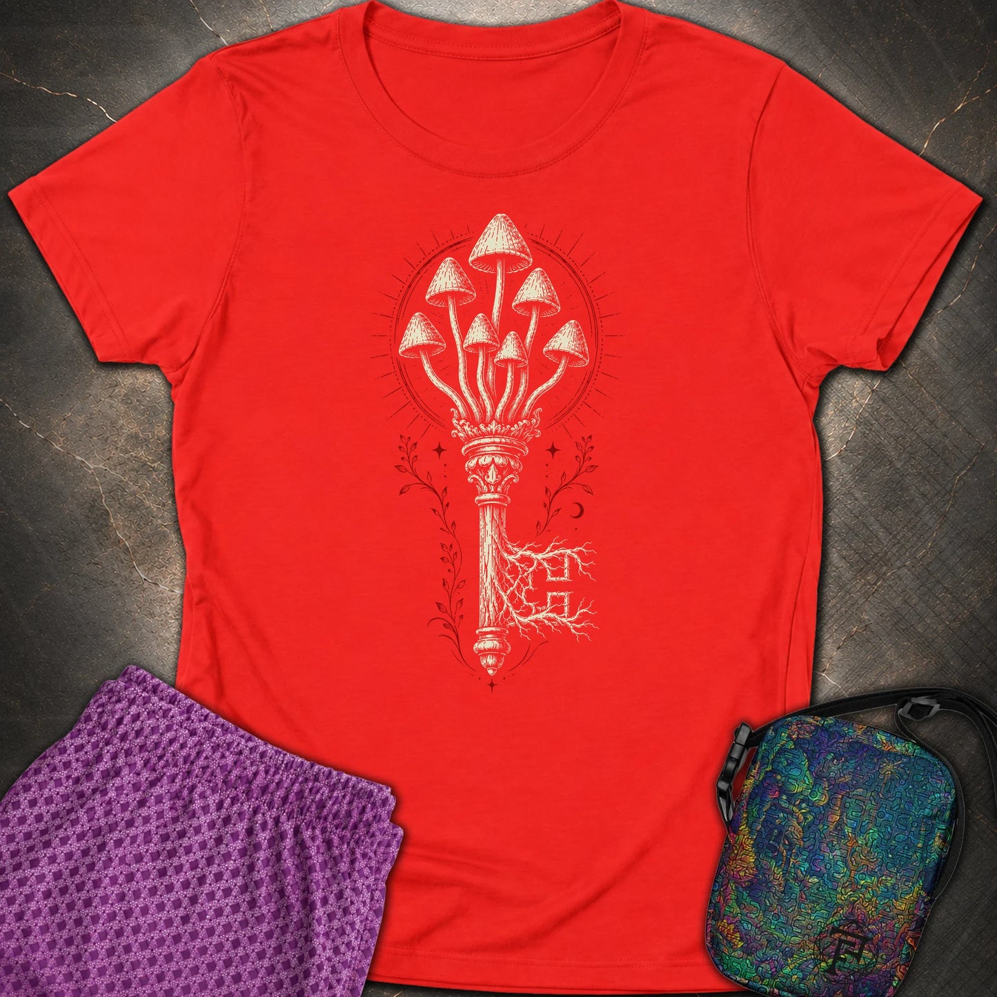 The Mushroom Key - The Mushroom Key Womens T-Shirt - Red