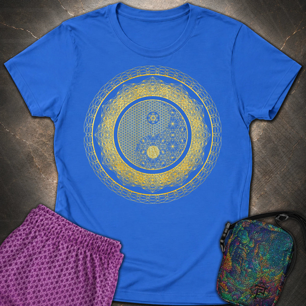 Yin Yang Gold T-Shirt - Yin Yang Gold Womens T-Shirt - Royal