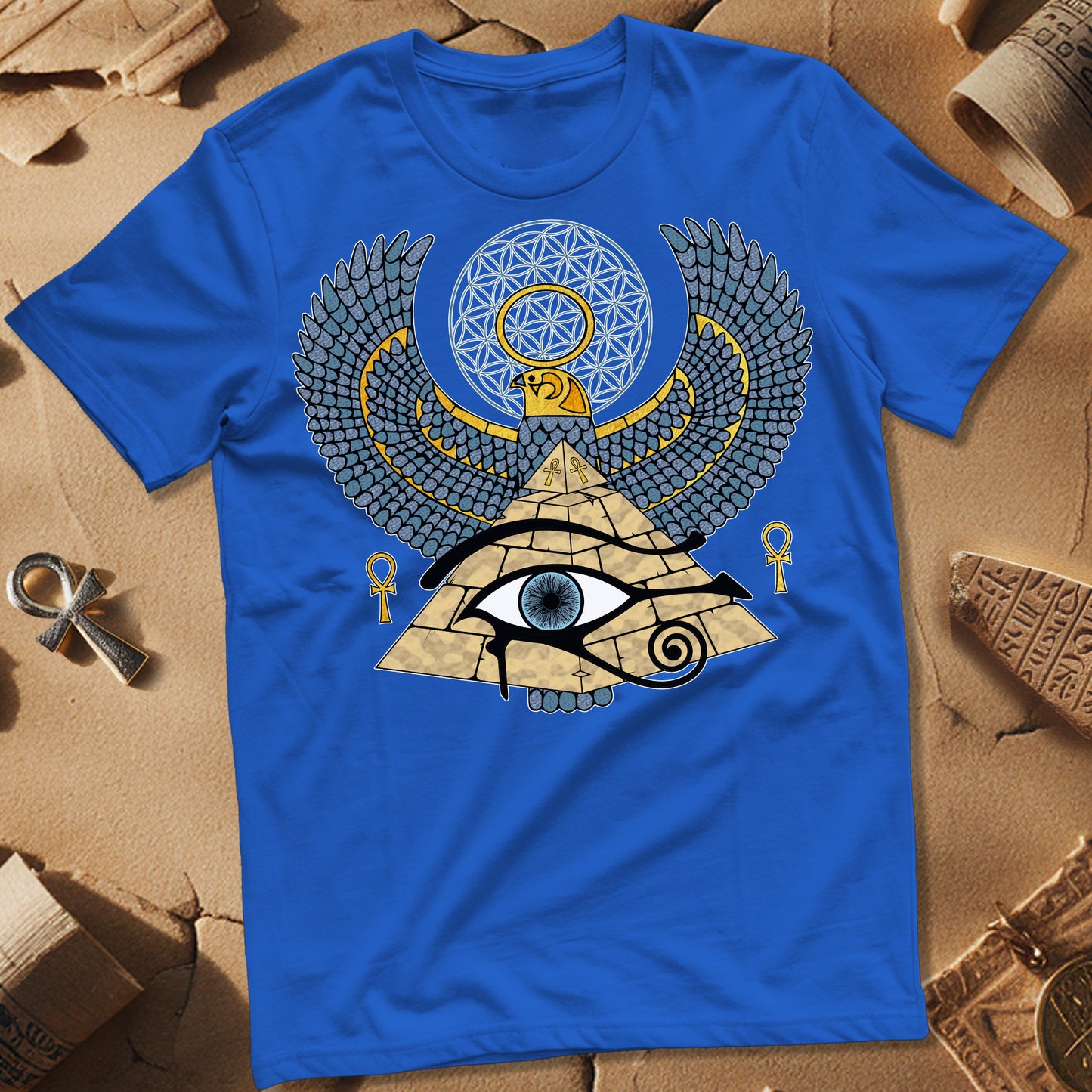 Horus Flower Of Life Egypt T-Shirt