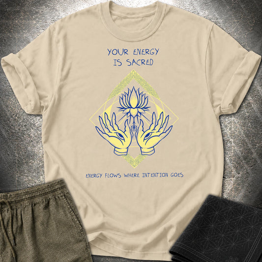 Energy Flows T-Shirt - Energy Flows T-Shirt - Sand