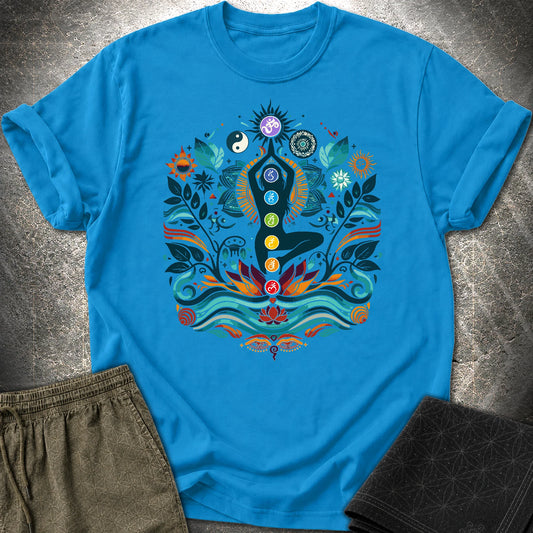 Yoga Chakras T-Shirt - Yoga Chakras T-Shirt - Sapphire