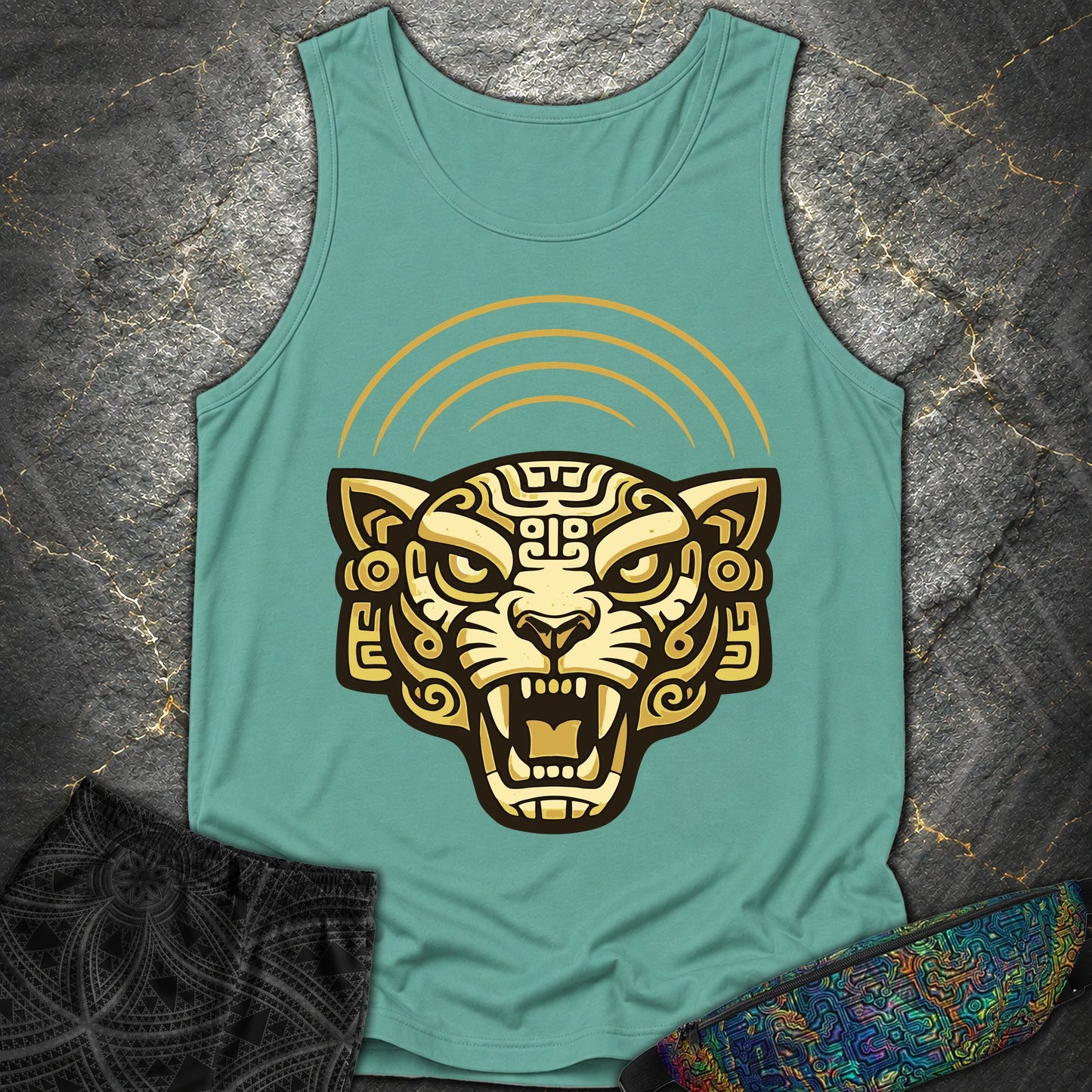 Mayan Jaguar - Mayan Jaguar Comfort Tank Top - Seafoam