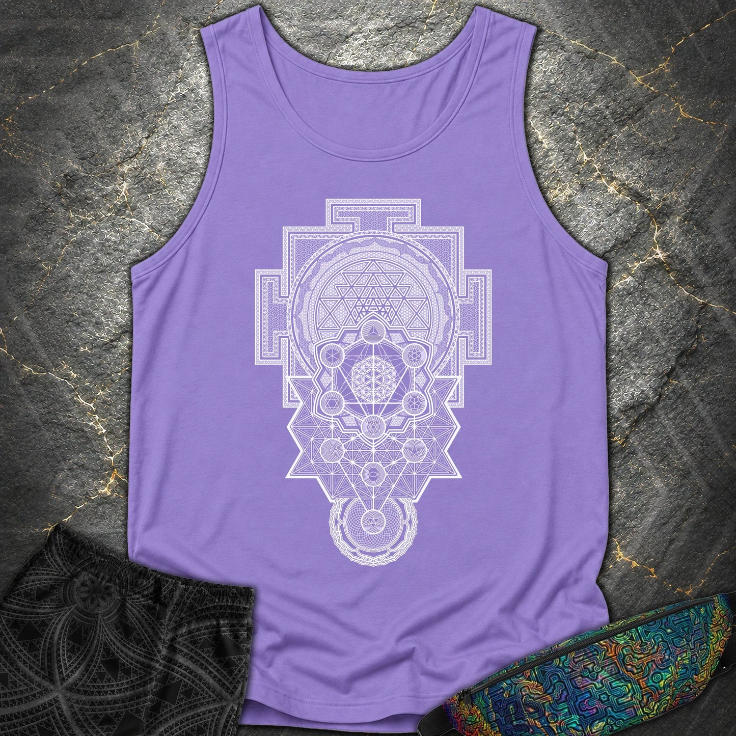 Sacred Geometry Encyclopedia - Sacred Geometry Encyclopedia Comfort Tank Top - Violet