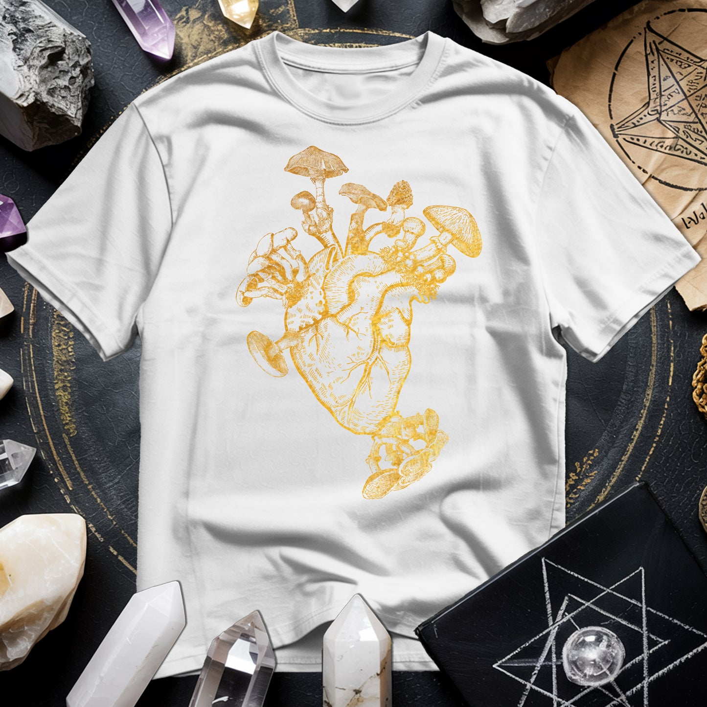 Mushroom Heart Gold T-Shirt