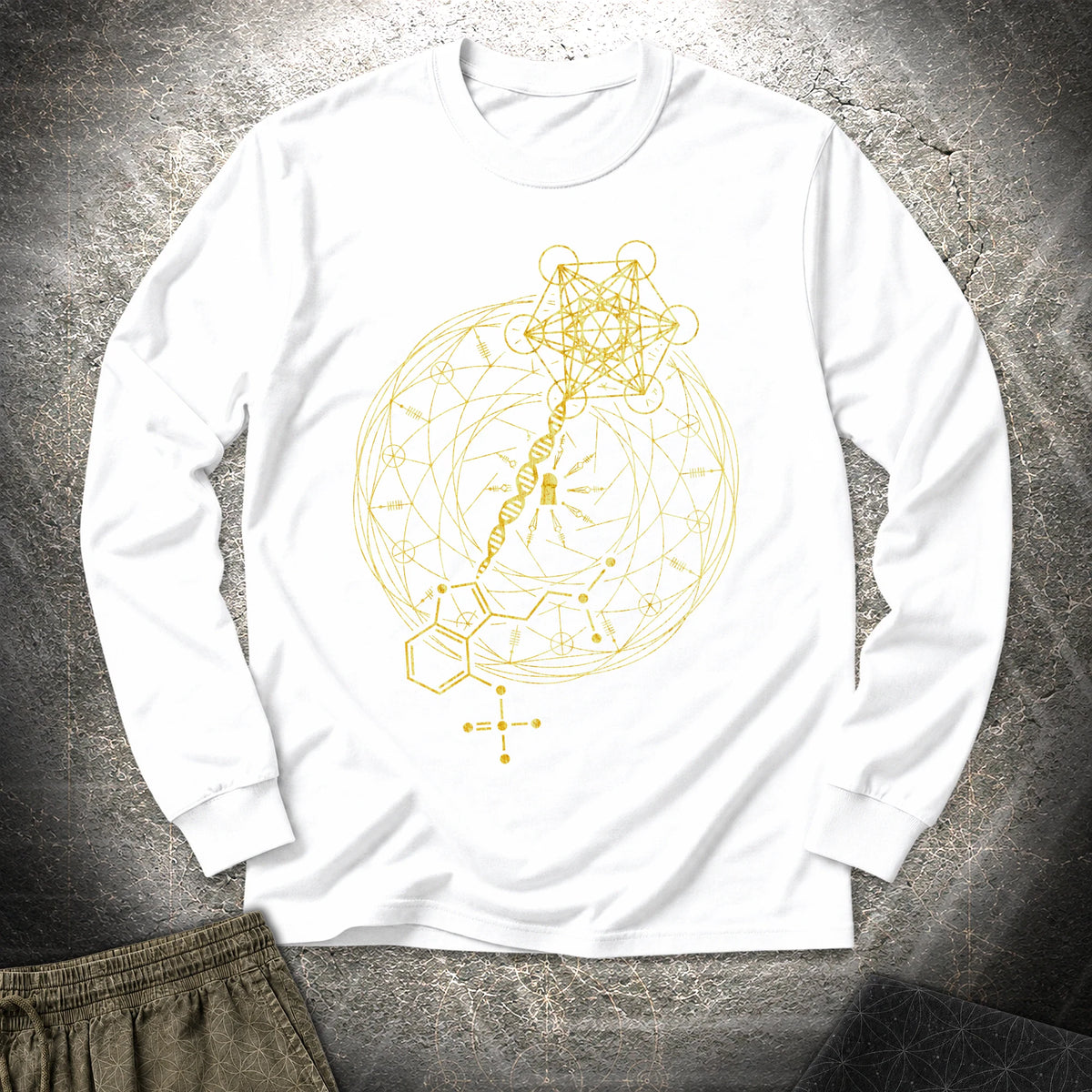 Psilocybin Key To Universe - Psilocybin Key To Universe Long Sleeve Shirt - White