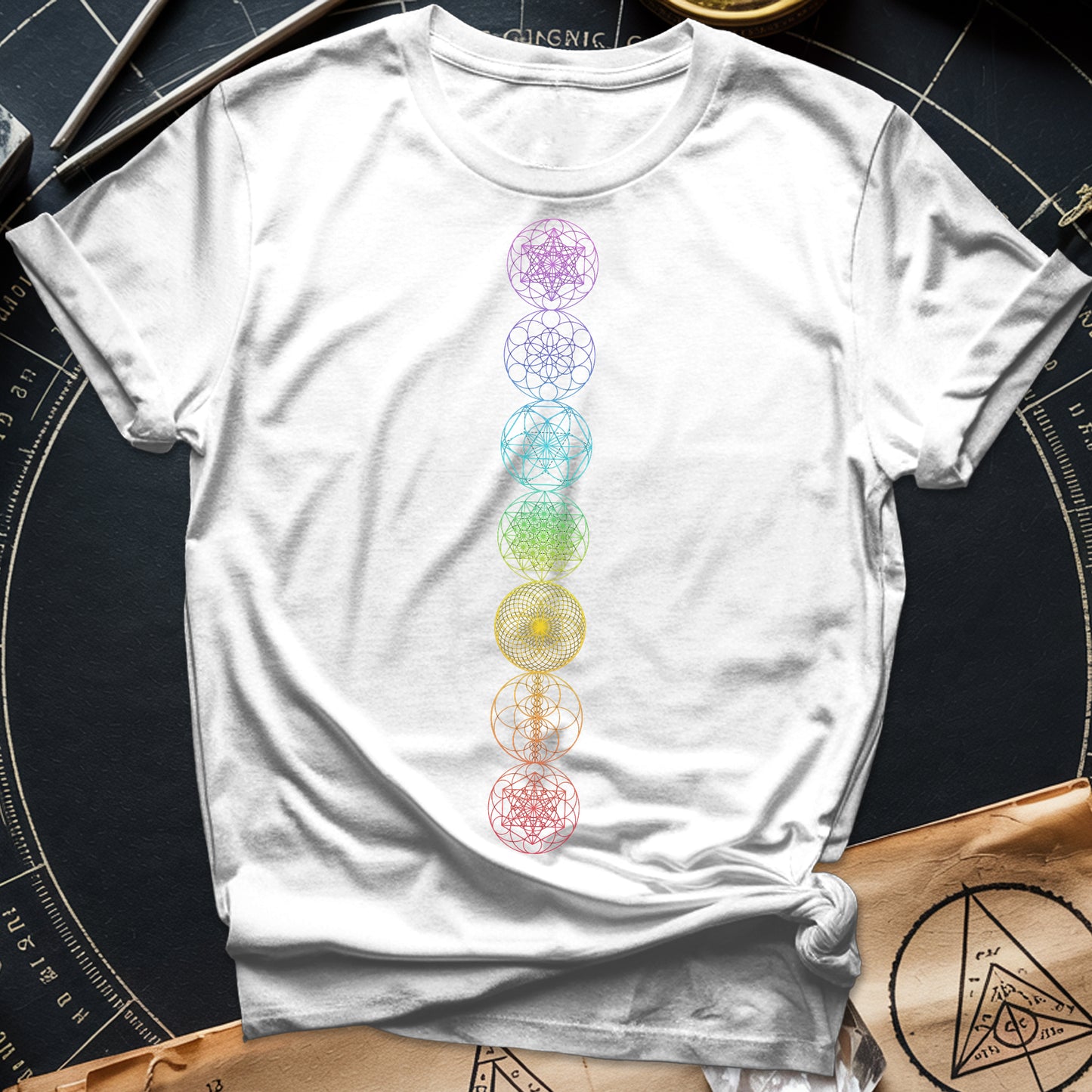 7 Sacred Geometry Chakras T-Shirt