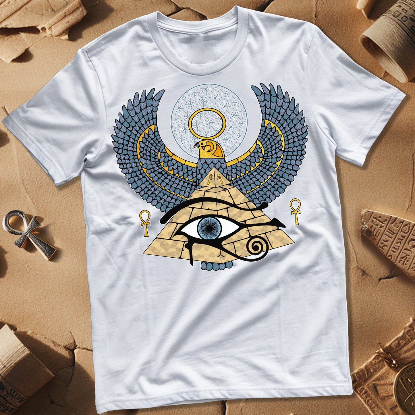Horus Flower Of Life Egypt T-Shirt