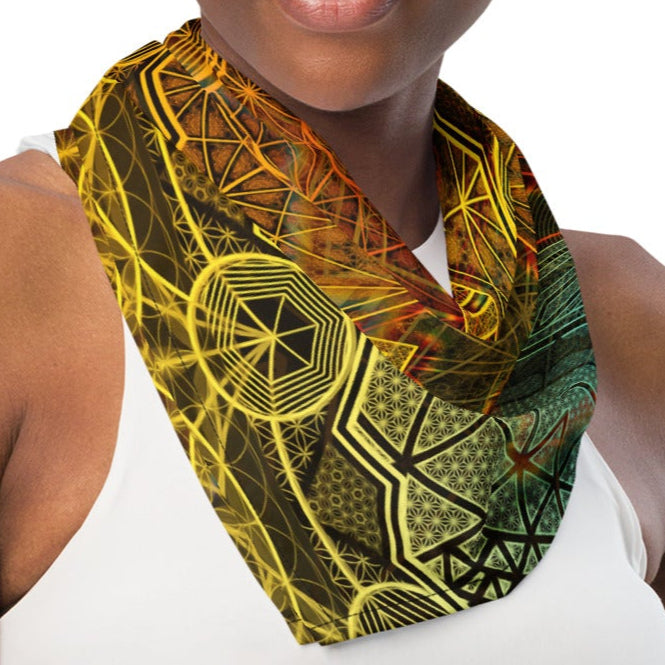 Colorful Sri Yantra Sacred Geometry Bandana